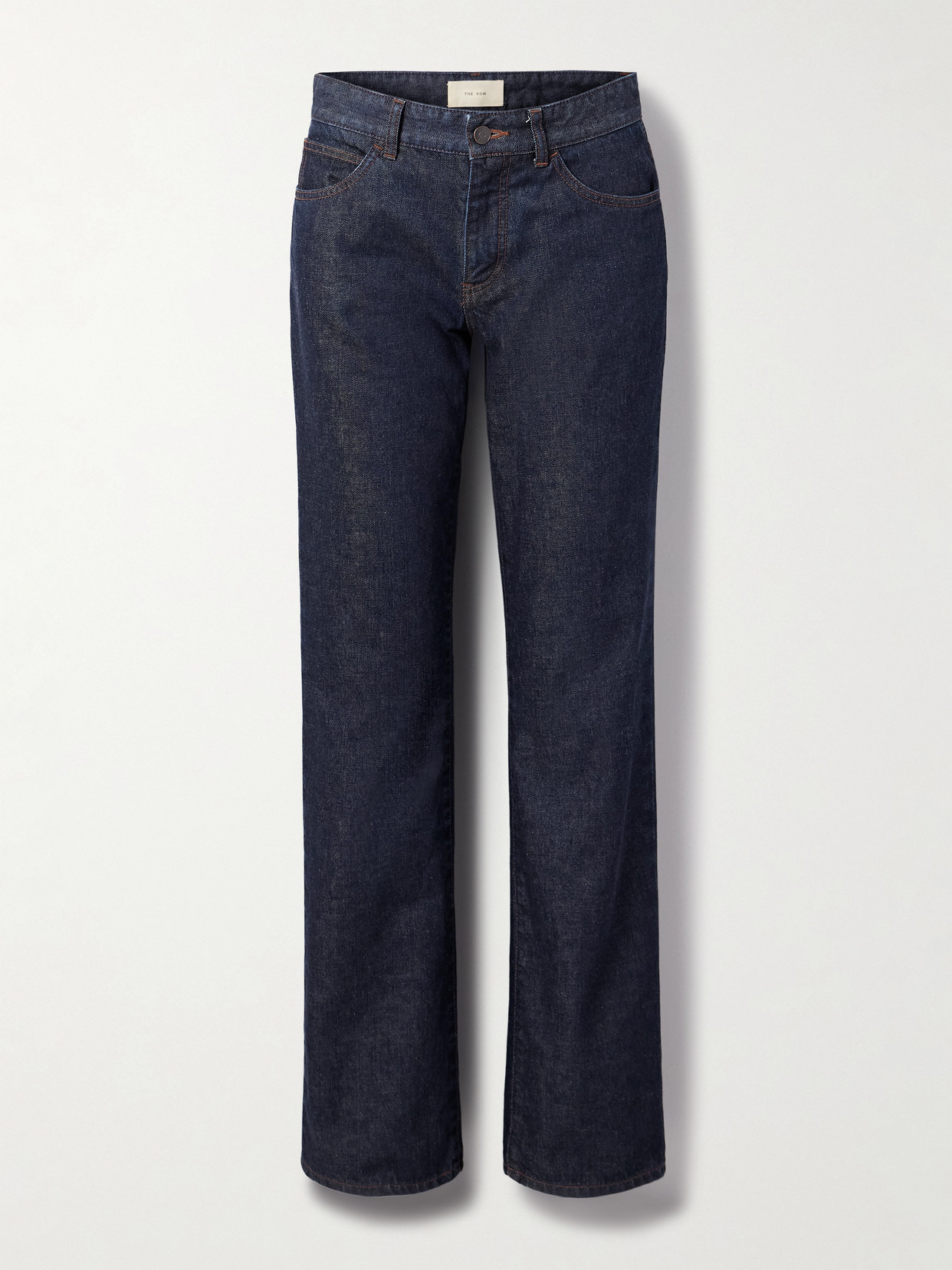 The Row Carlyl Mid-rise Straight-leg Jeans In Blue