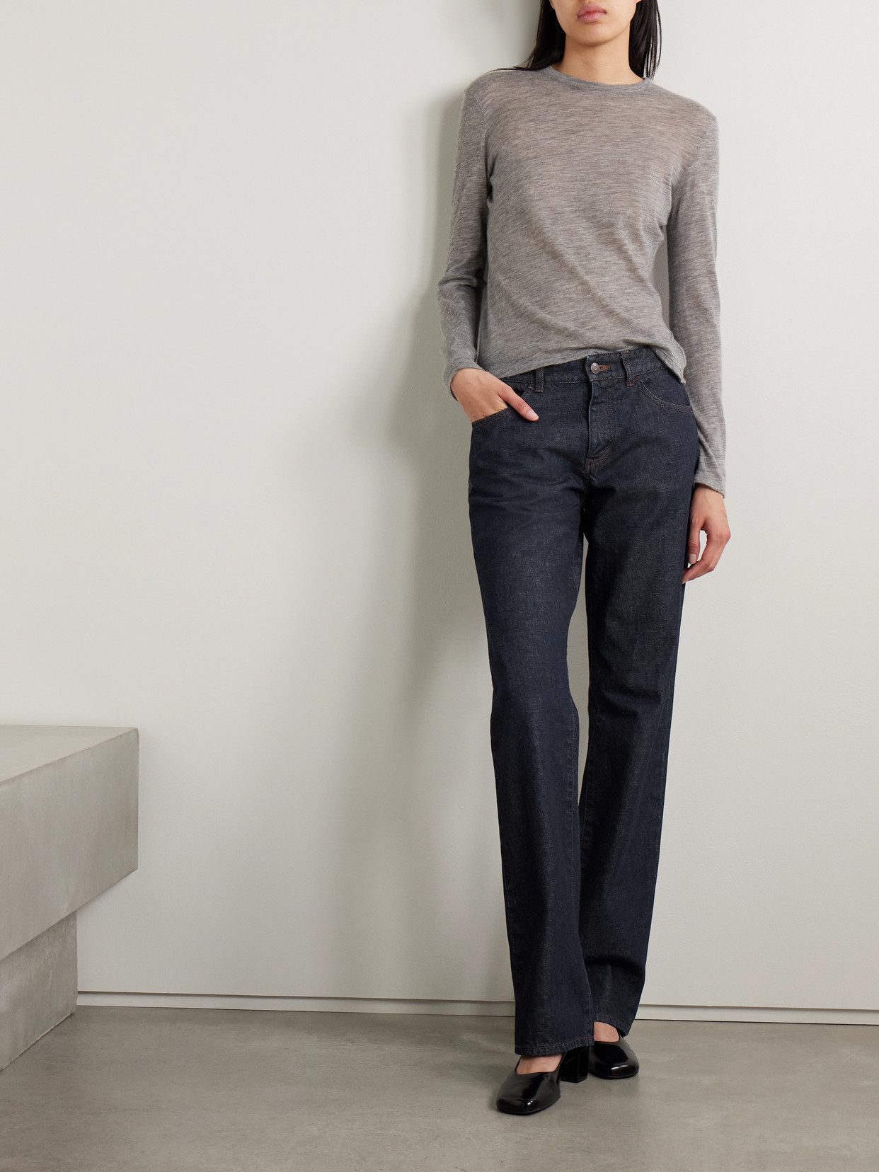 The Row Carlyl Mid-rise Straight-leg Jeans In Blue