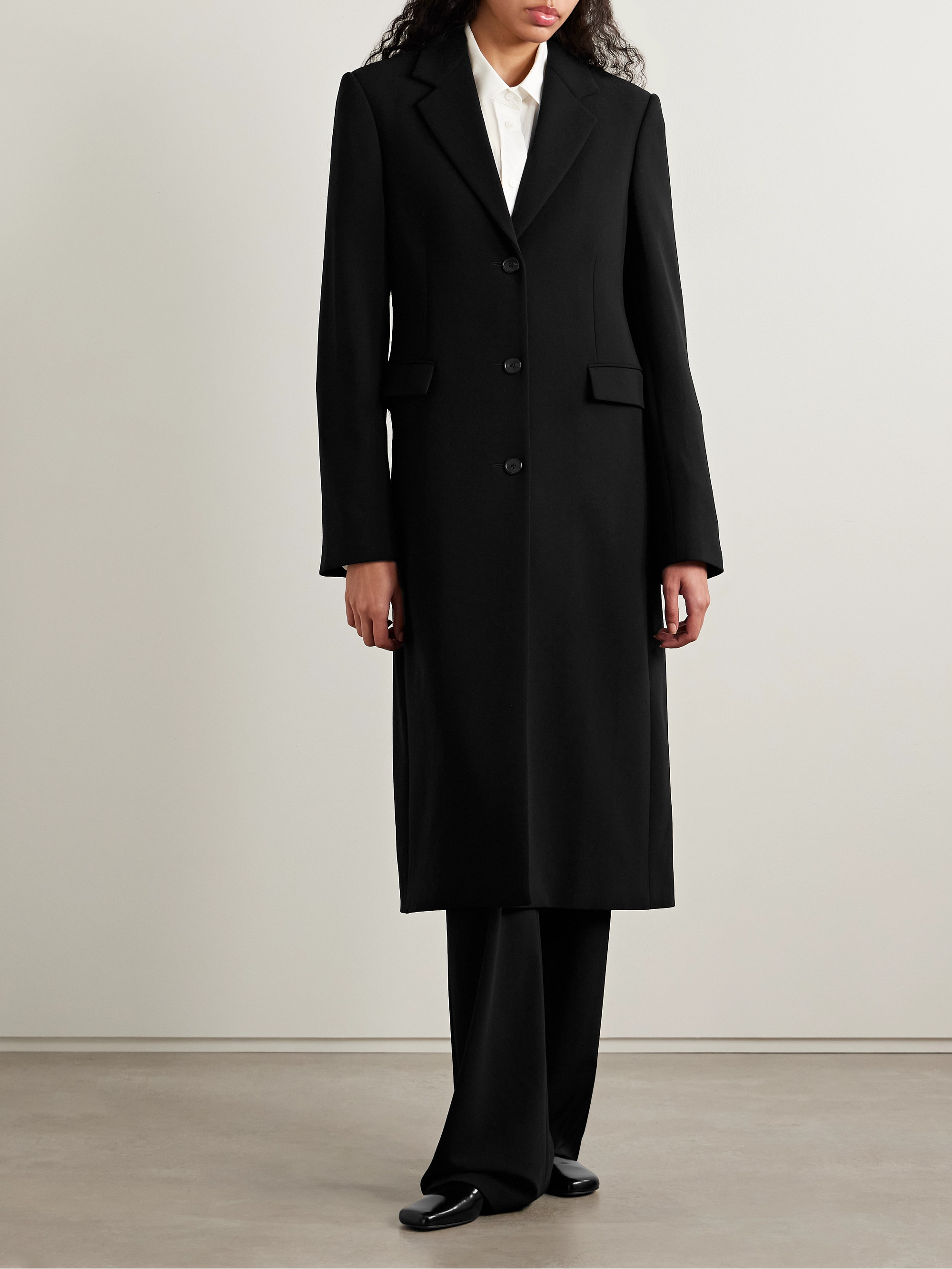 The Row Cerys wool-blend crepe coat