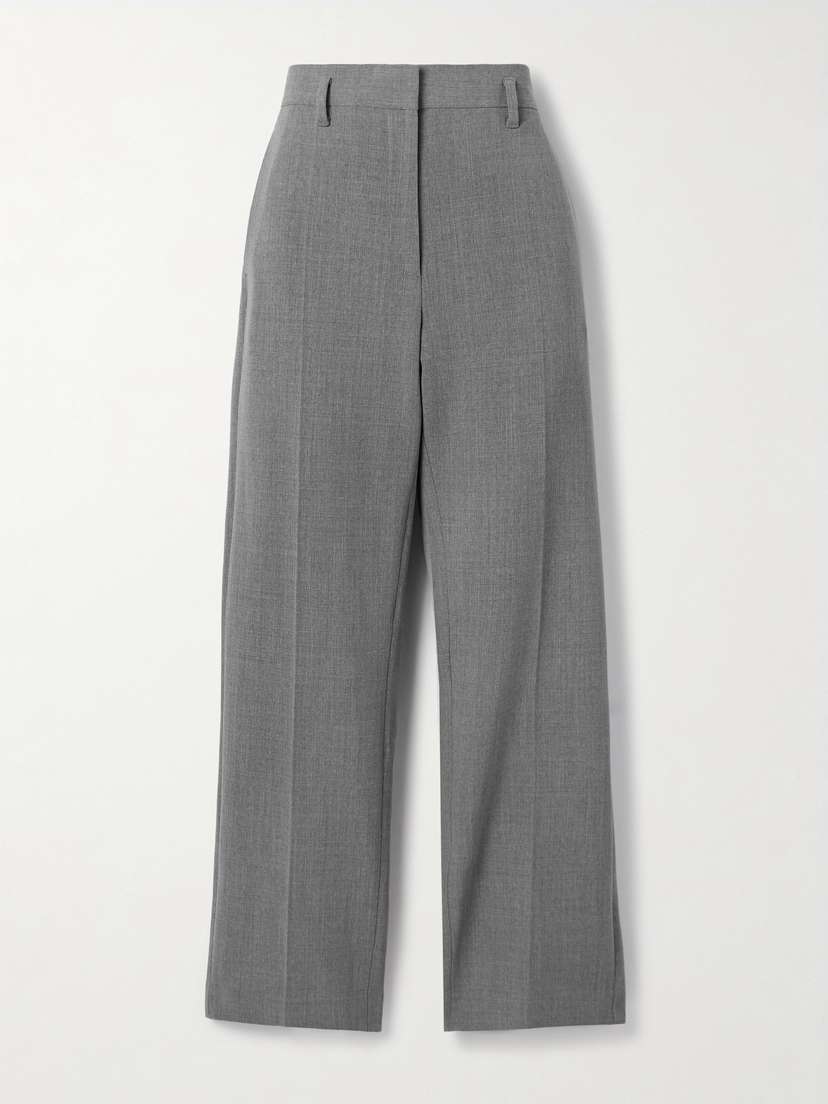 The Row Relian Cropped Wool-blend Straight-leg Pants
