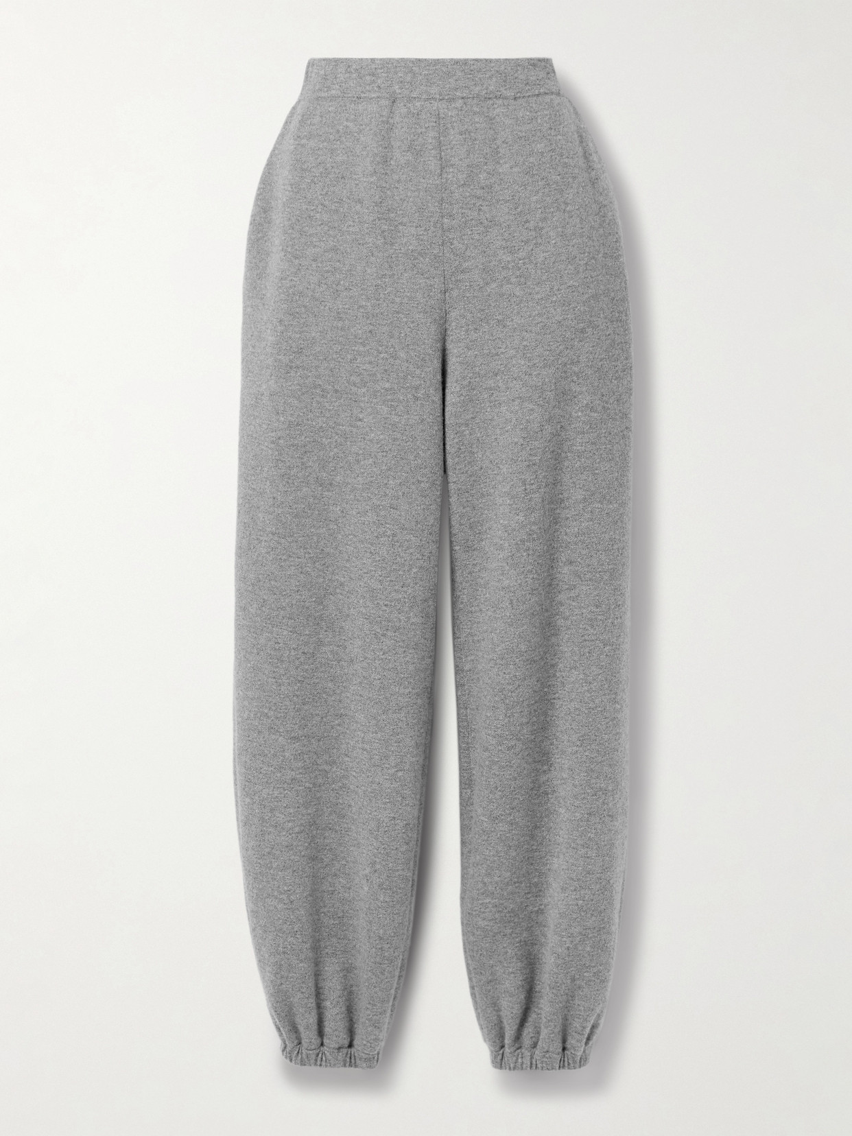 The Row Liyana Cashmere Tapered Track Pants In Gray