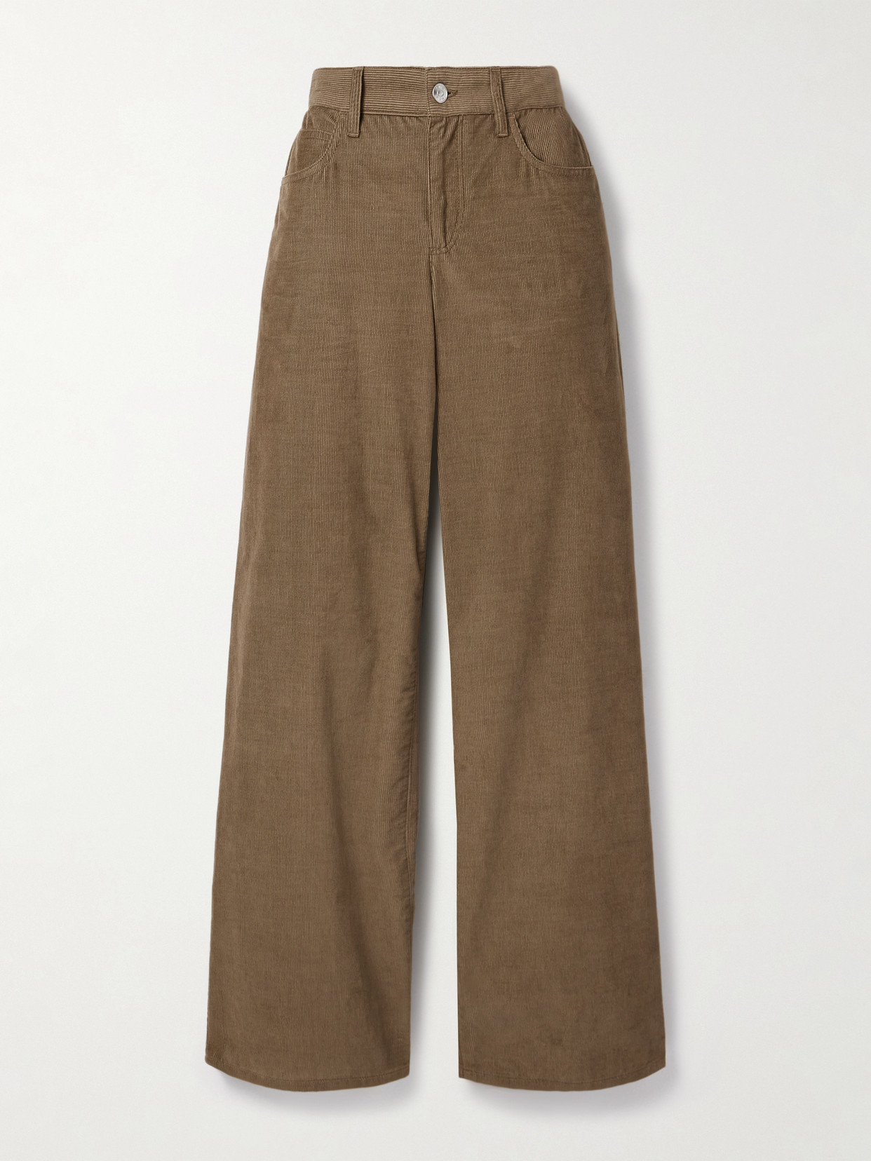 The Row Eglitta Cotton-corduroy Straight-leg Pants In Brown