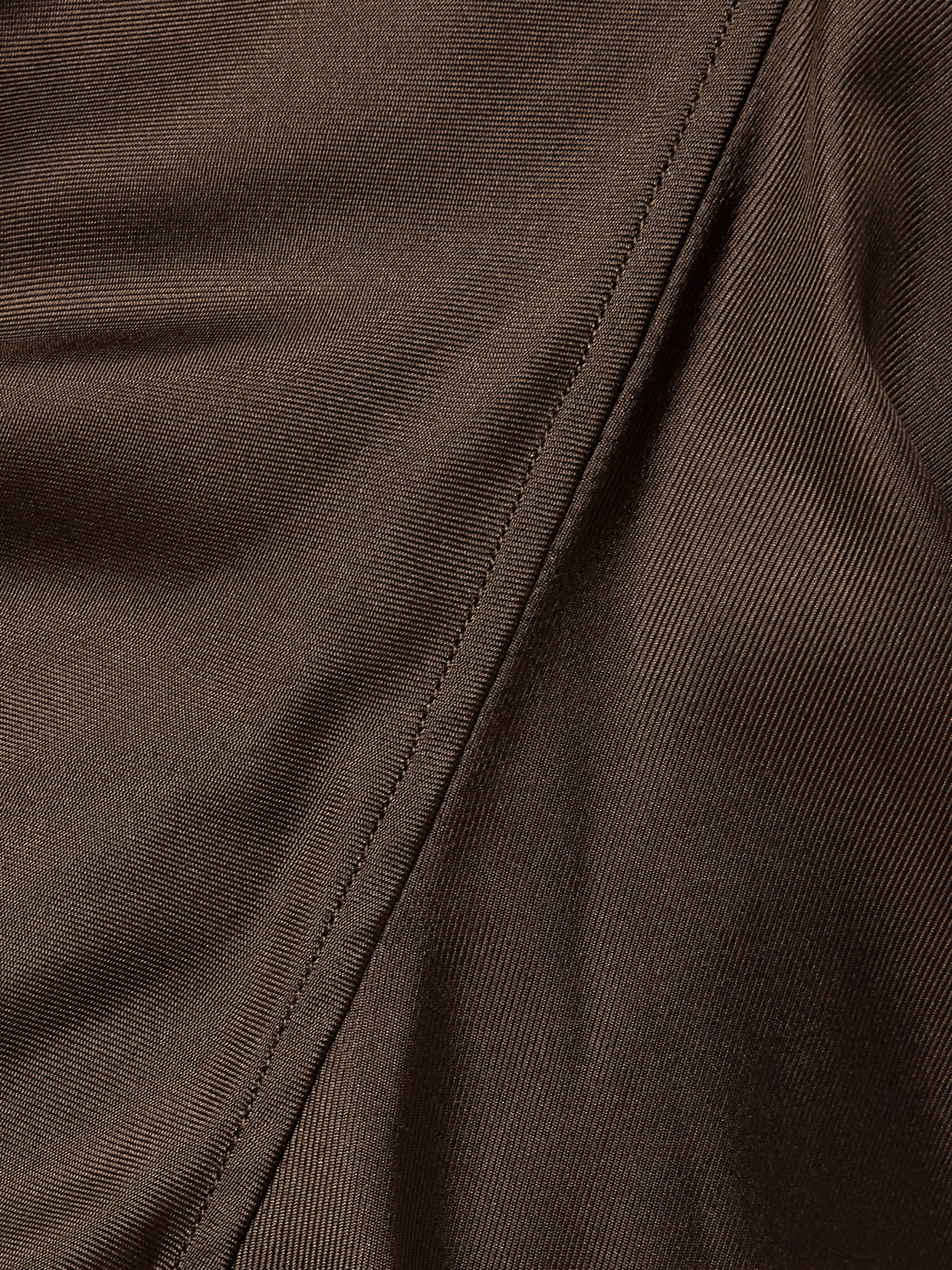 The Row Miles Gathered Silk-twill Blouse In Brown