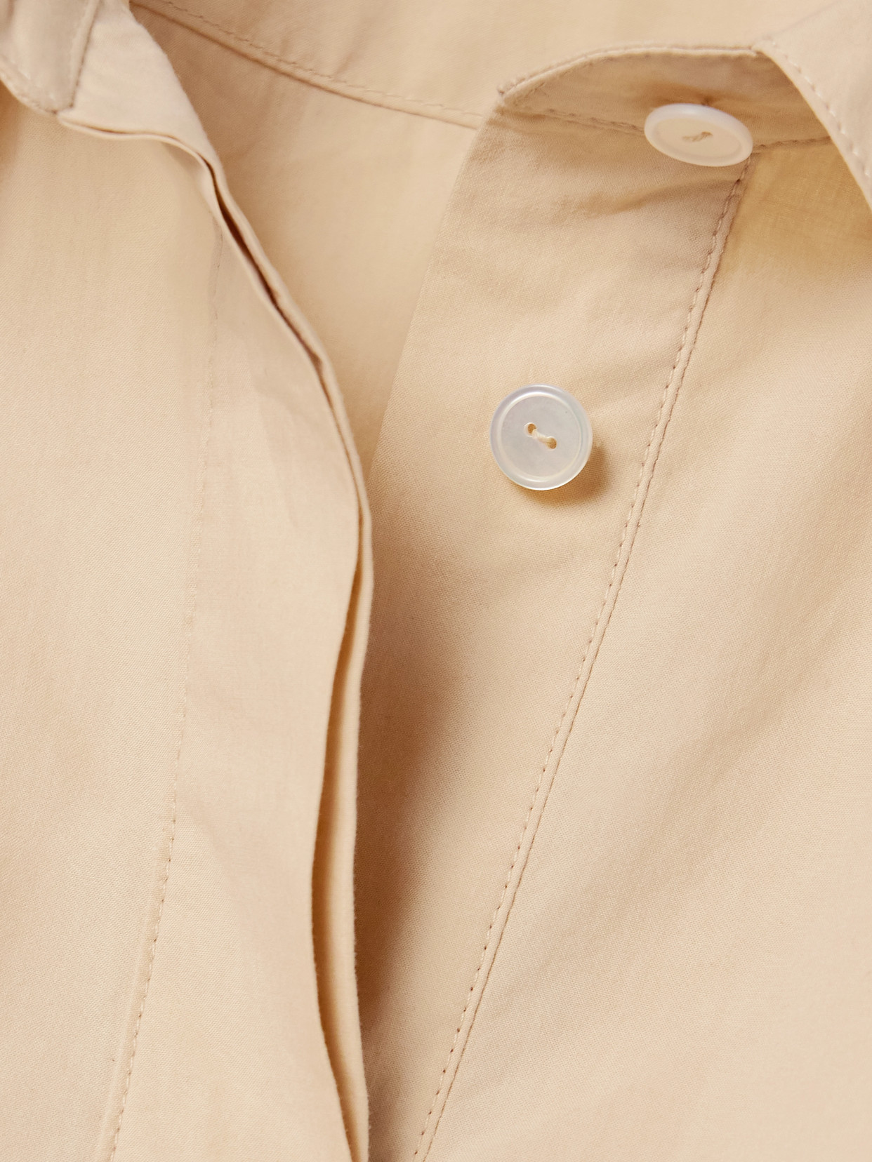 The Row Collared Long Sleeve Button Front Shirt In Neutral
