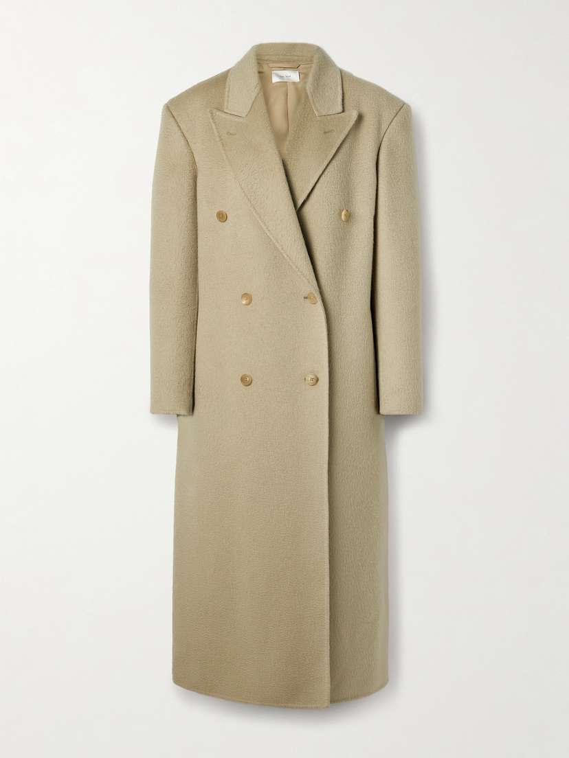 The Row Hariet Oversized Double-breasted Brushed-cashmere Coat