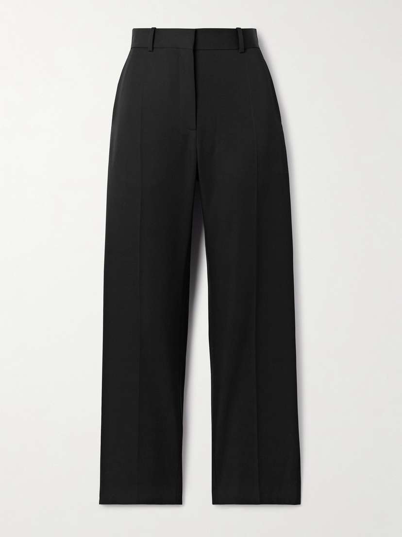 The Row Relian Pleated Wool-gabardine Straight-leg Pants