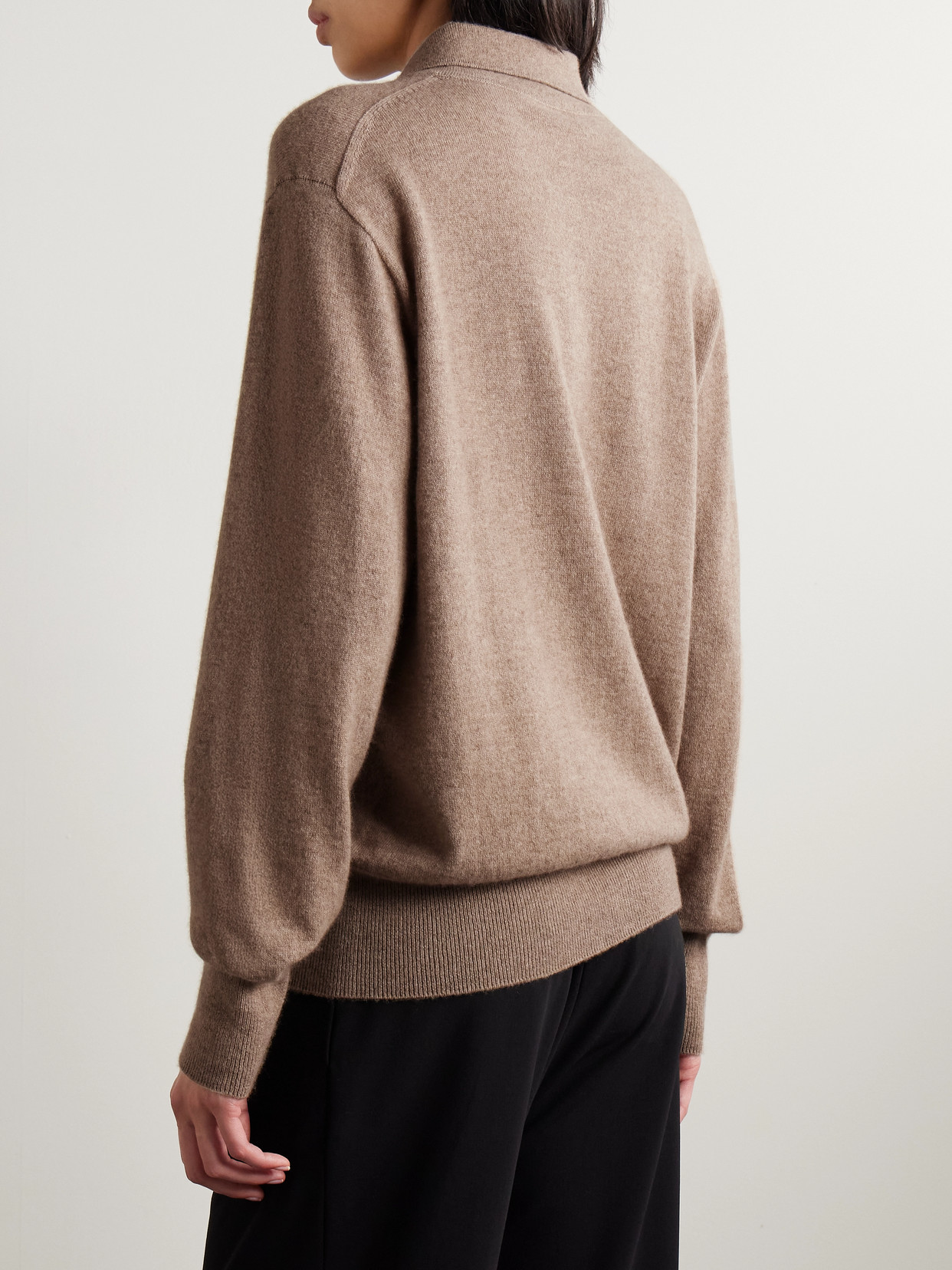 The Row Lillia Cashmere Cardigan In Brown
