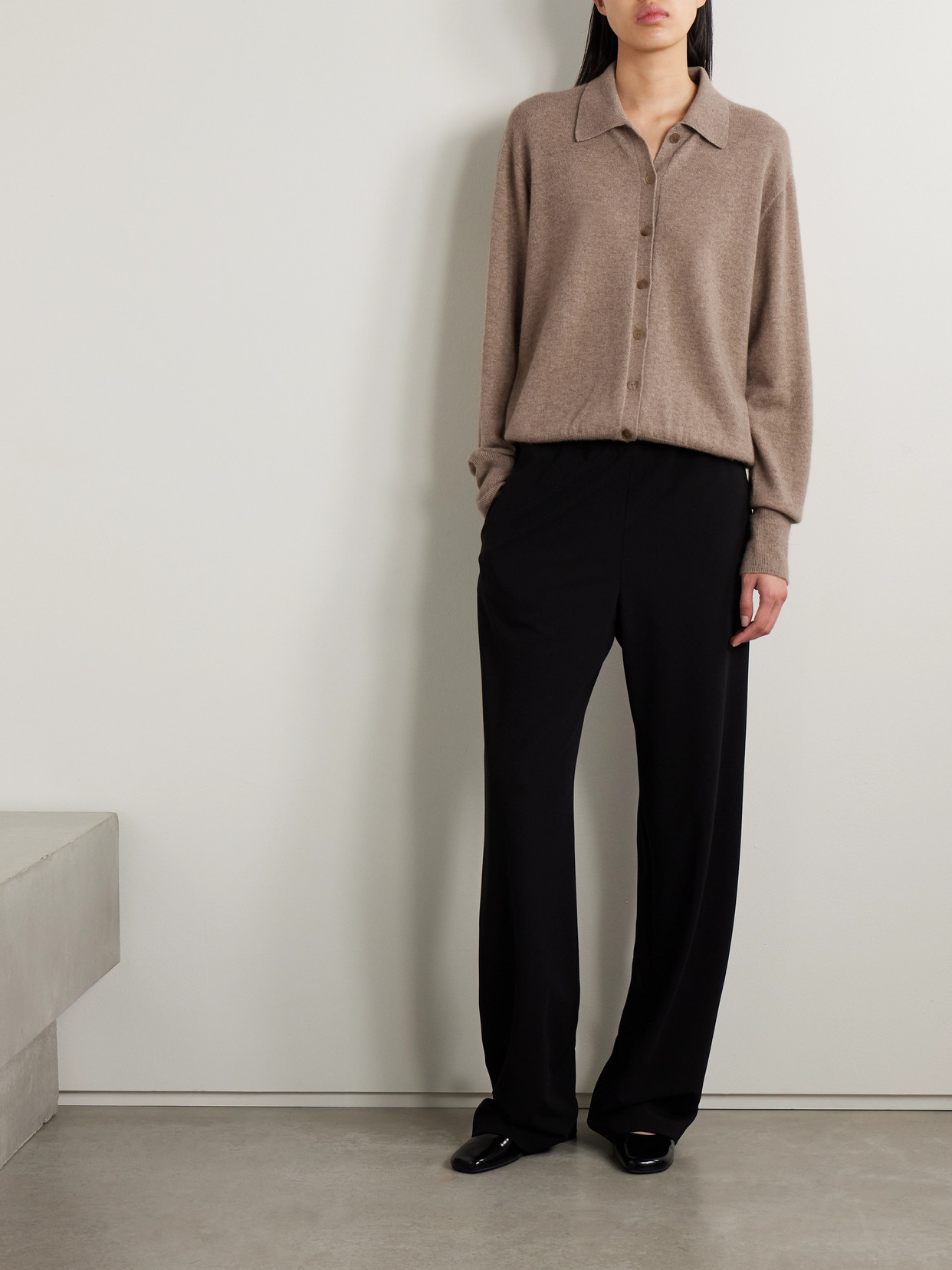 The Row Lillia Cashmere Cardigan In Brown