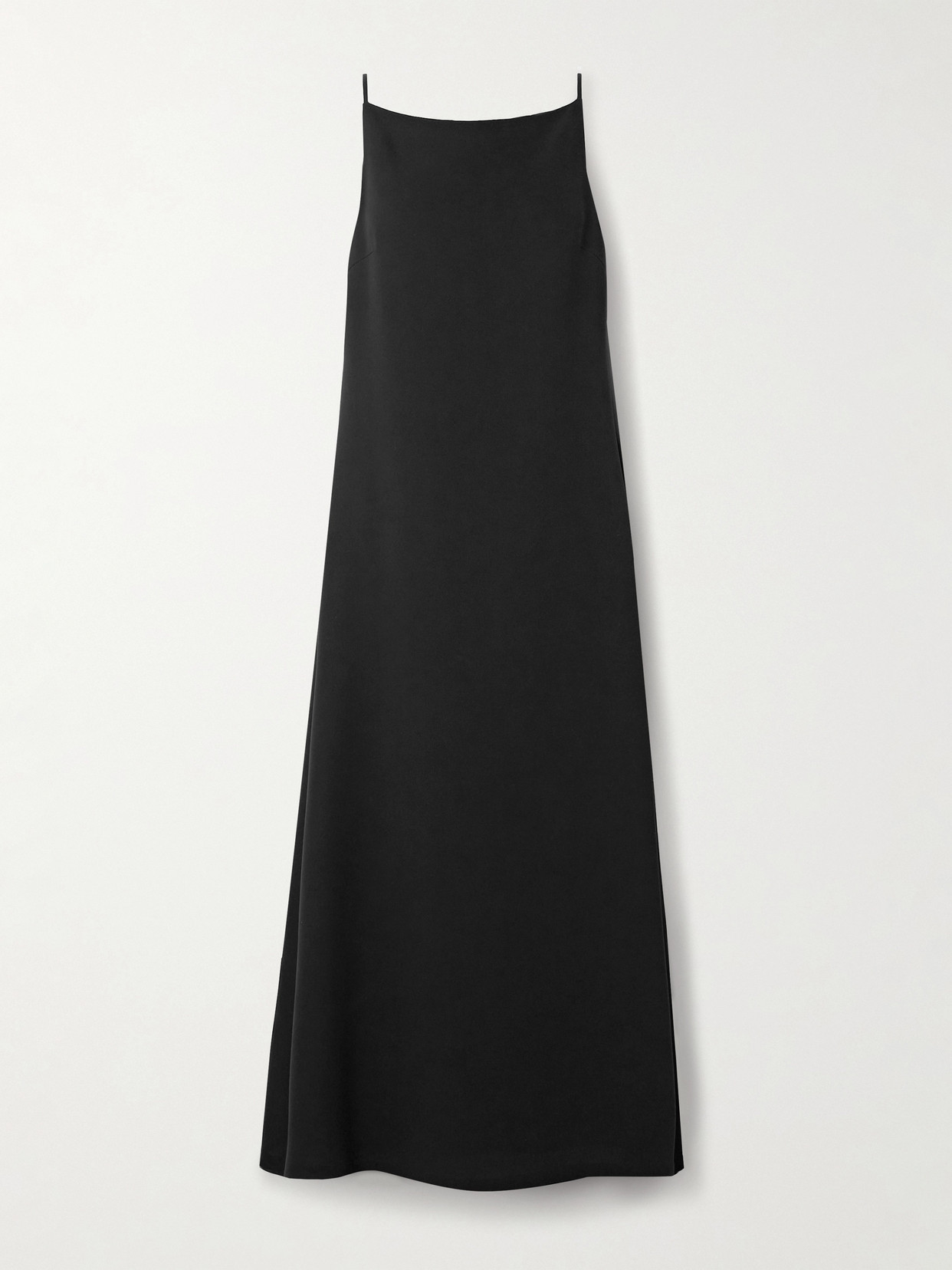 The Row Seraphina Silk-crepe Midi Dress In Black