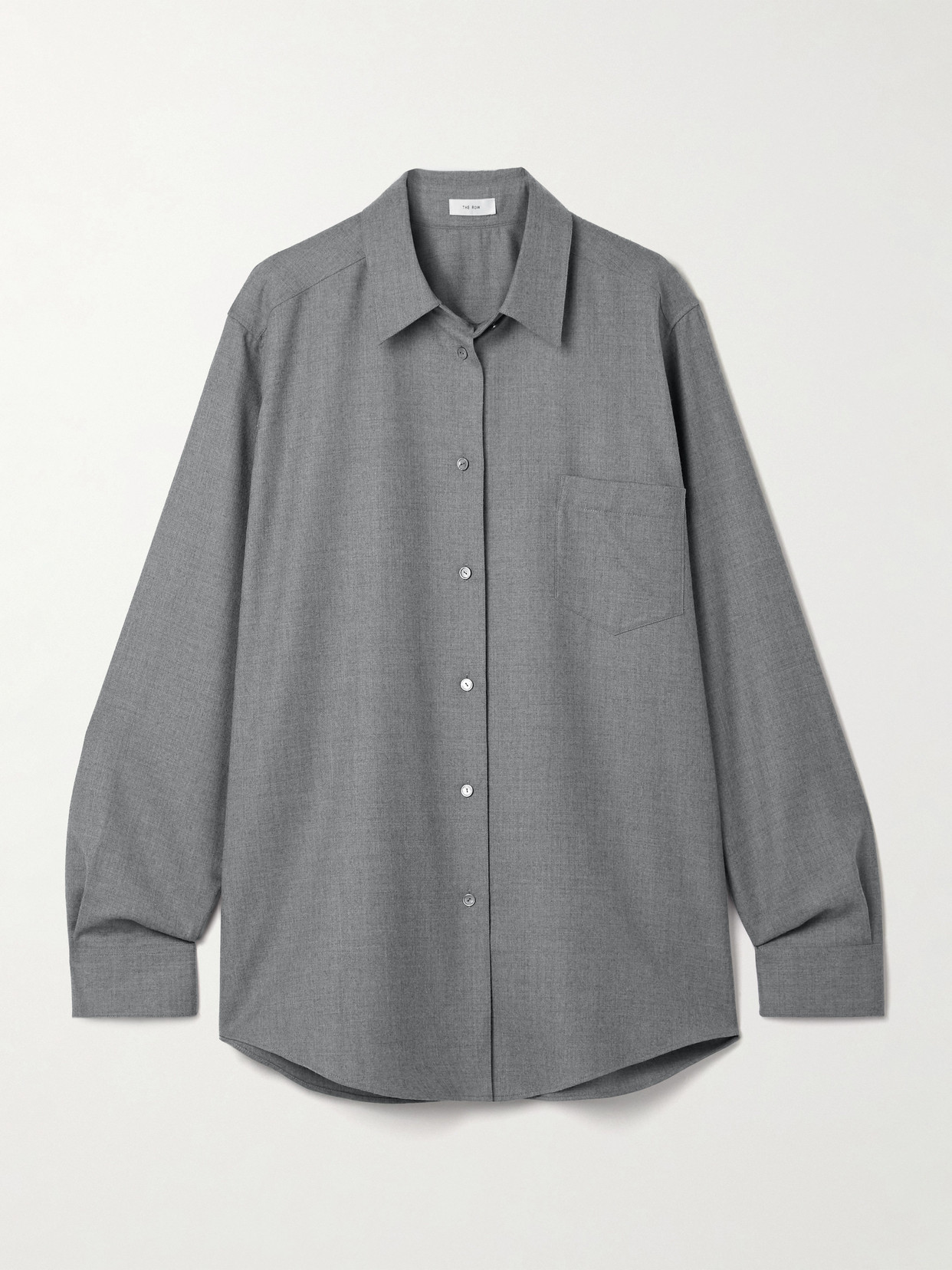 The Row Pino Oversized Wool-twill Shirt In Gray