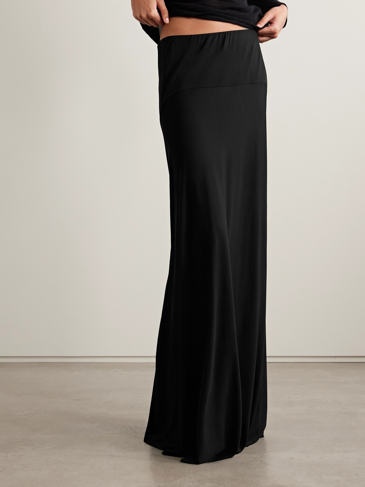 The Row Mirla Jersey Maxi Skirt In Black