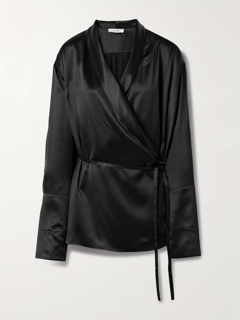 The Row Eivie Silk Wrap Blouse