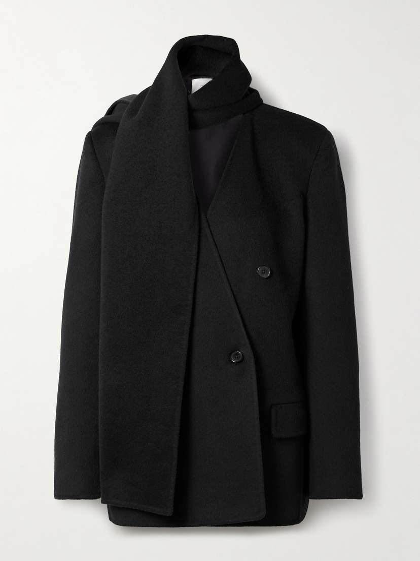 The Row Calitra Scarf-detailed Double-breasted Cashmere Blazer
