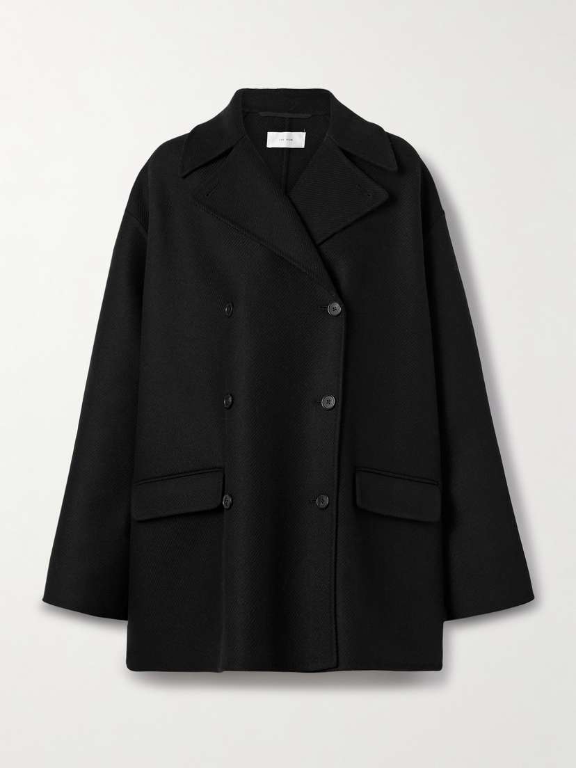 The Row Azuron Double-breasted Ribbed Wool And Cashmere-blend Coat