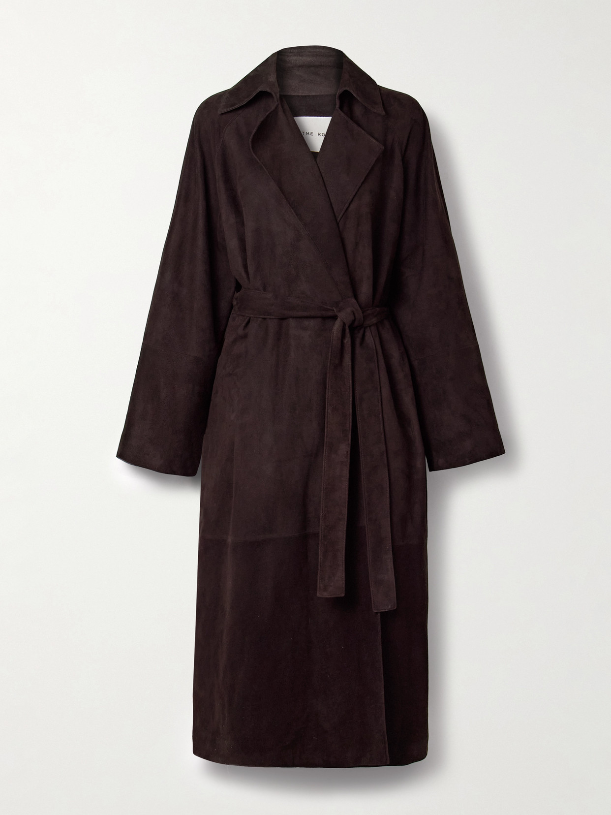 The Row Solana Suede Trench Coat In Burgundy