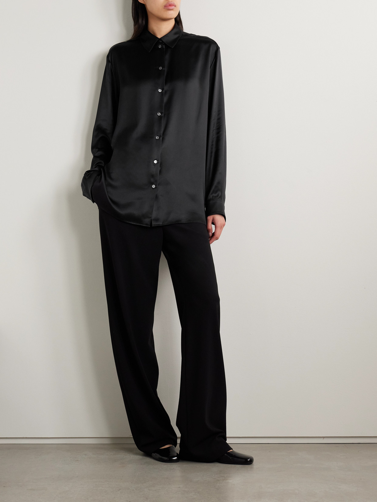 Sisilia Oversized Silk-Satin Shirt