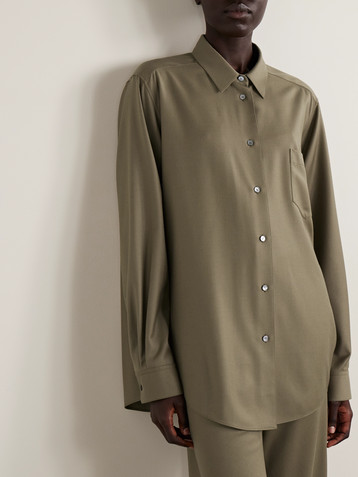 The Row Pino oversized wool-twill shirt
