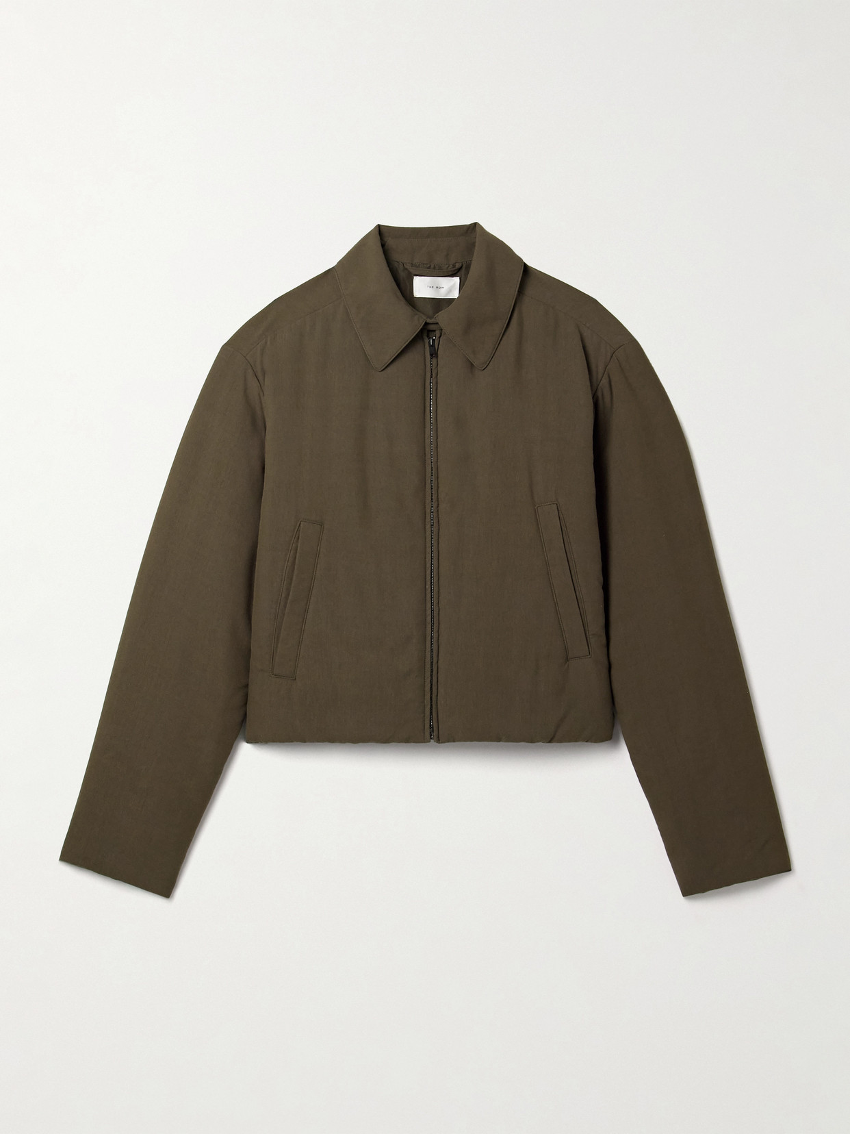 The Row Nerys Padded Woven Jacket In Brown