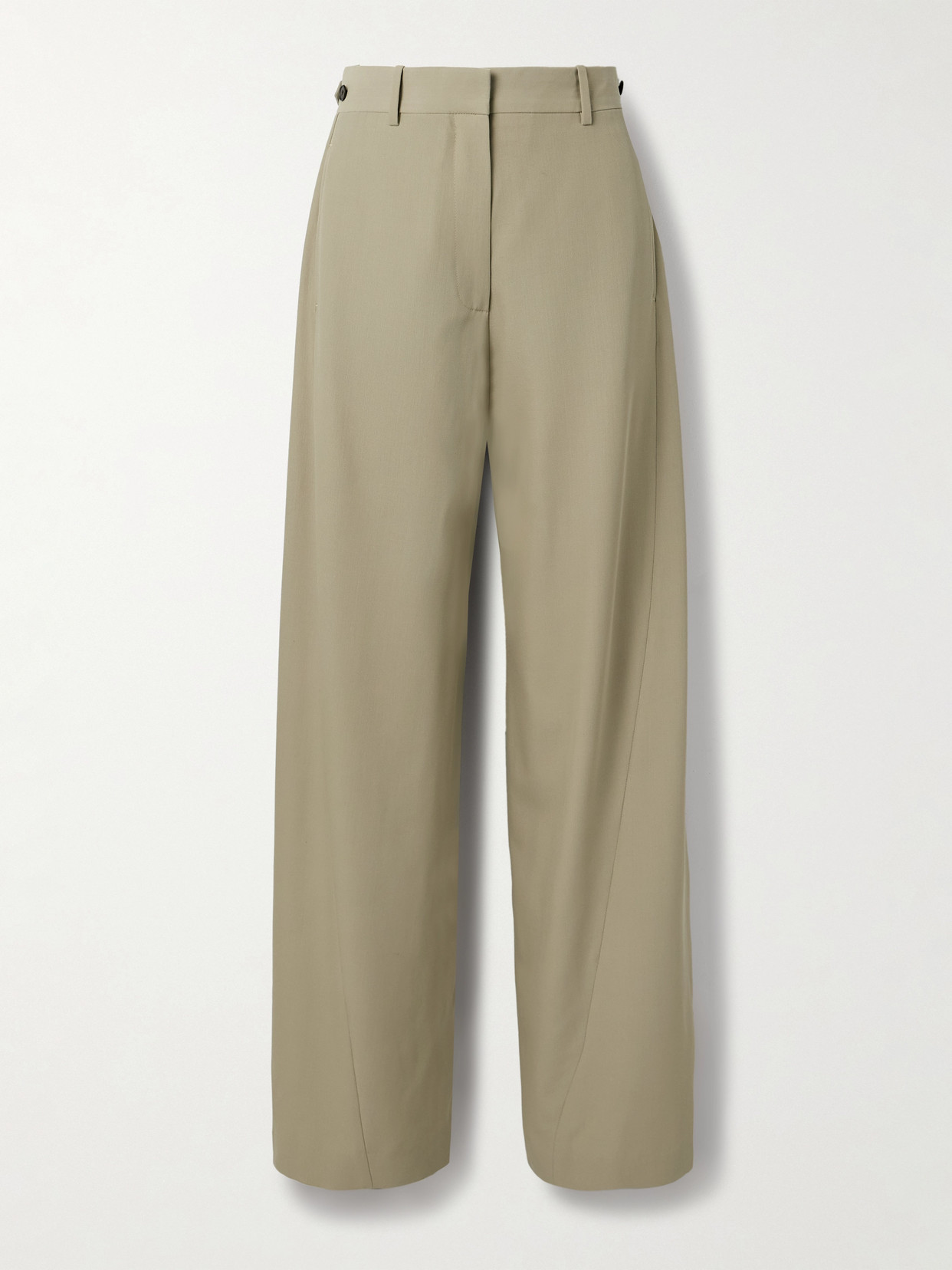 The Row Elowyn Wool-gabardine Straight-leg Pants In Neutral