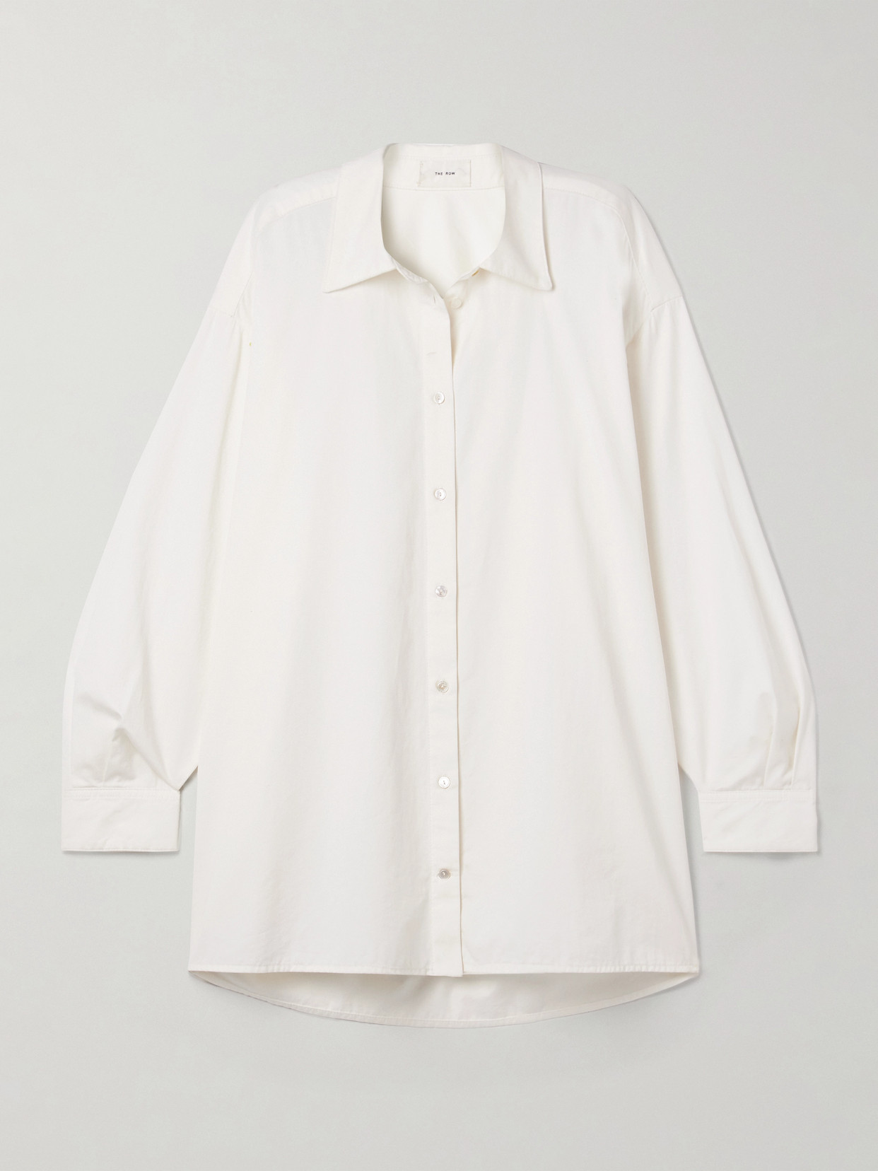 The Row Luka Oversized Cotton And Cashmere-blend Twill Shirt In White