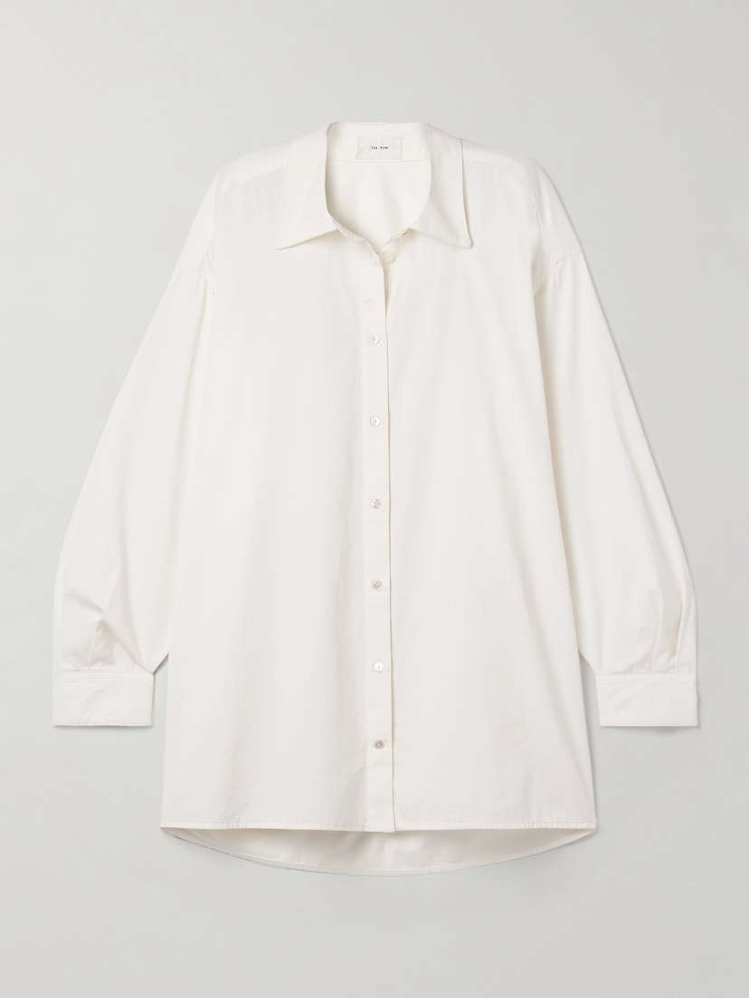The Row Luka Oversized Cotton And Cashmere-blend Twill Shirt
