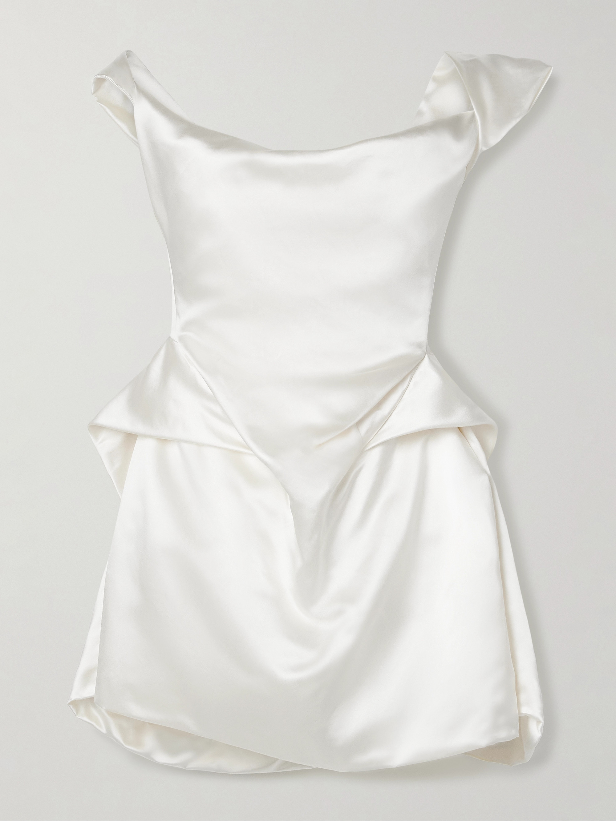Vivienne Westwood Aurora off-the-shoulder draped silk-satin mini dress thumbnail