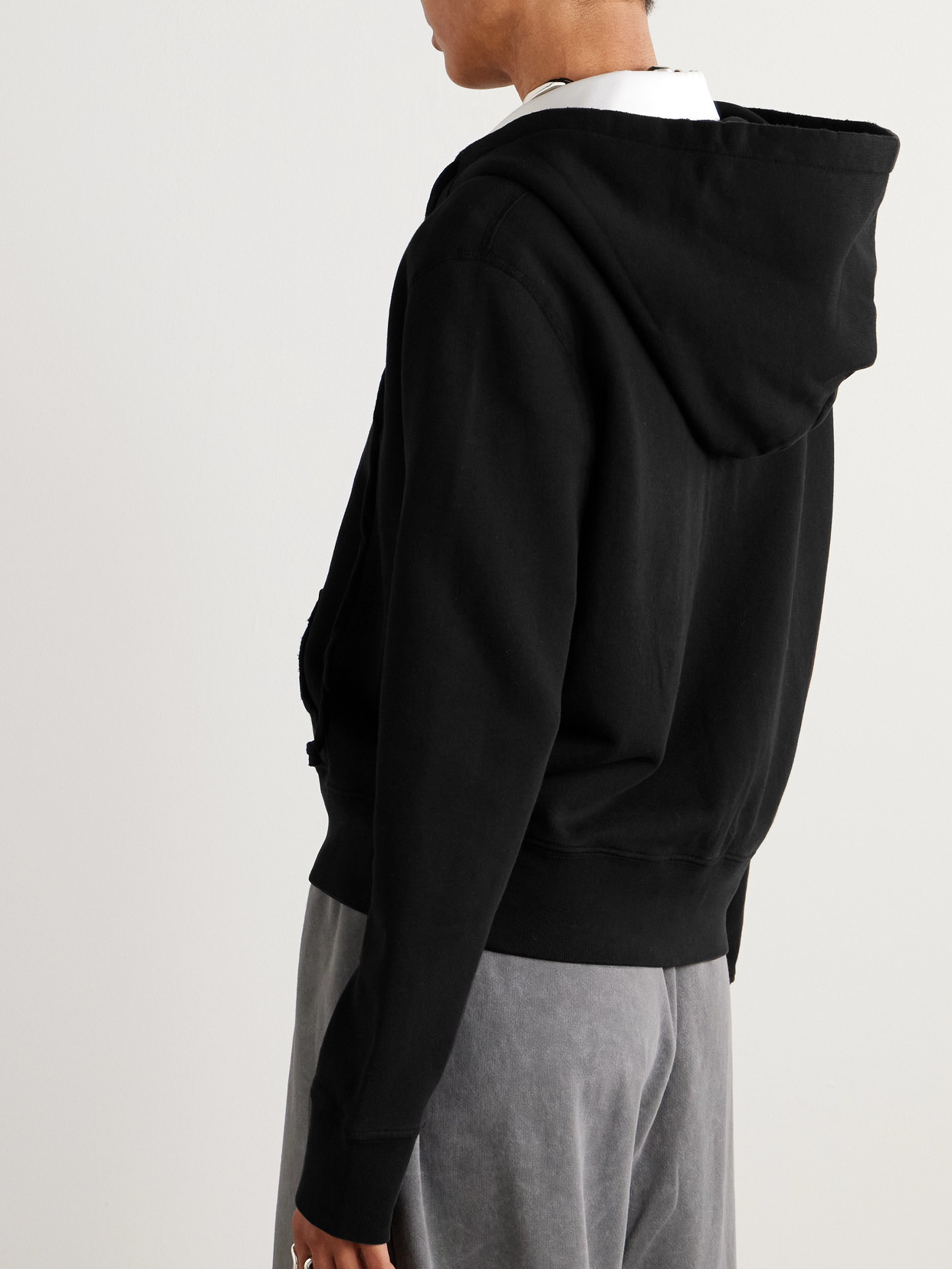 Nili Lotan Callie Cotton-jersey Hoodie In Black