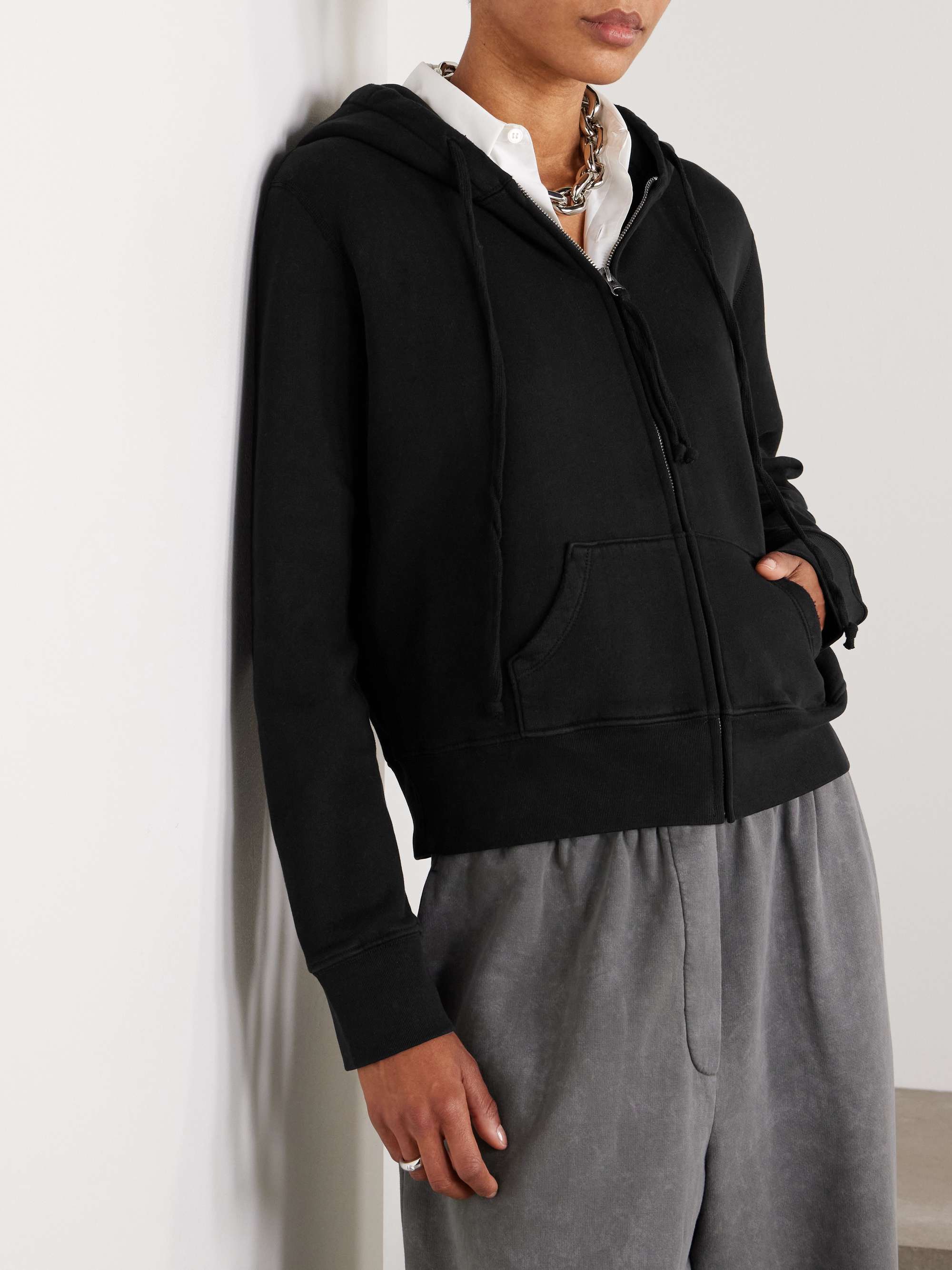 NILI LOTAN Callie cotton-jersey hoodie | NET-A-PORTER NILI LOTAN Callie cotton-jersey hoodie | NET-A-PORTER