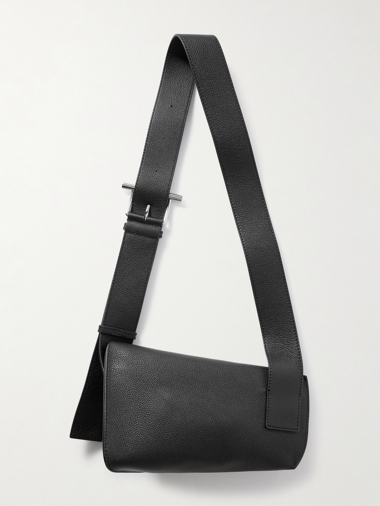 Alexander Mcqueen T-bar Sling Pebbled-leather Shoulder Bag In Black