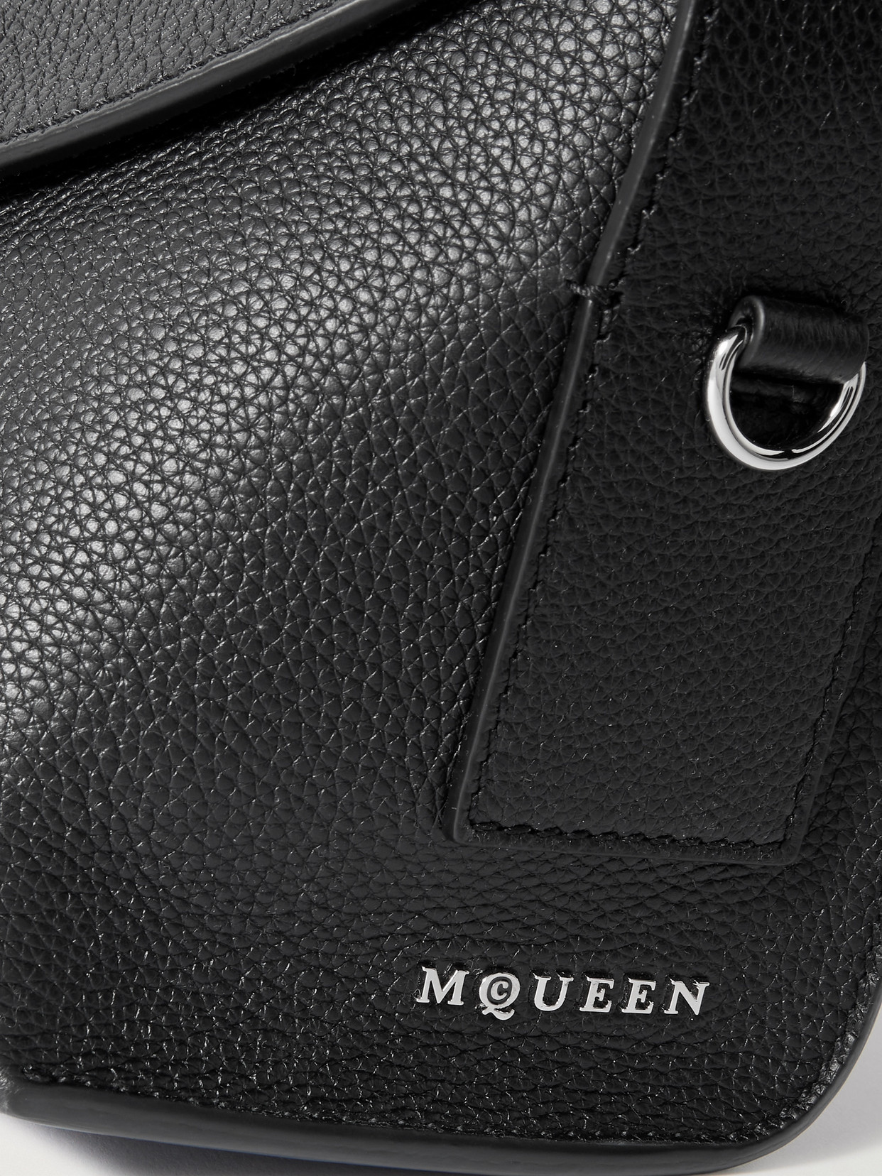 Alexander Mcqueen T-bar Sling Pebbled-leather Shoulder Bag In Black