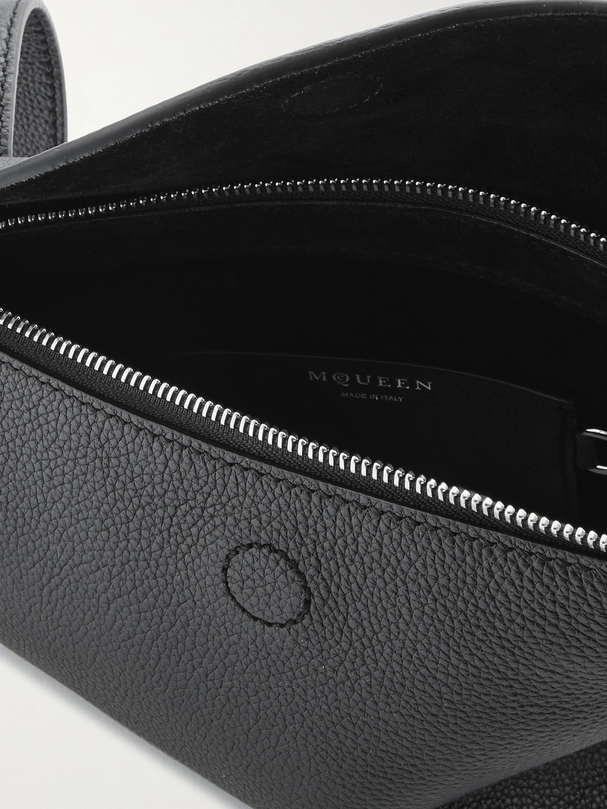 Alexander Mcqueen T-bar Sling Pebbled-leather Shoulder Bag In Black