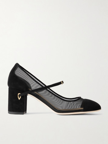 JENNIFER CHAMANDI Paolo 65 mesh and suede pumps