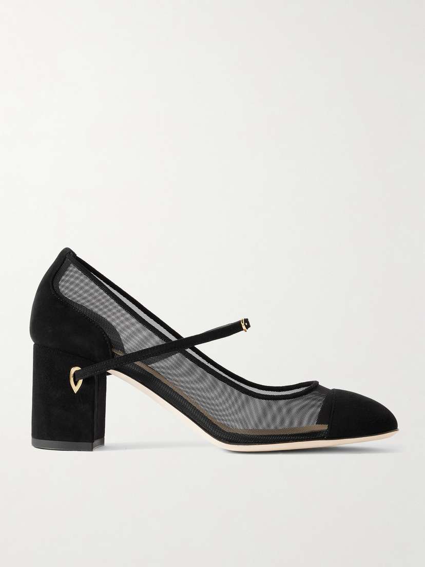 Jennifer Chamandi Paolo 65 Mesh And Suede Pumps