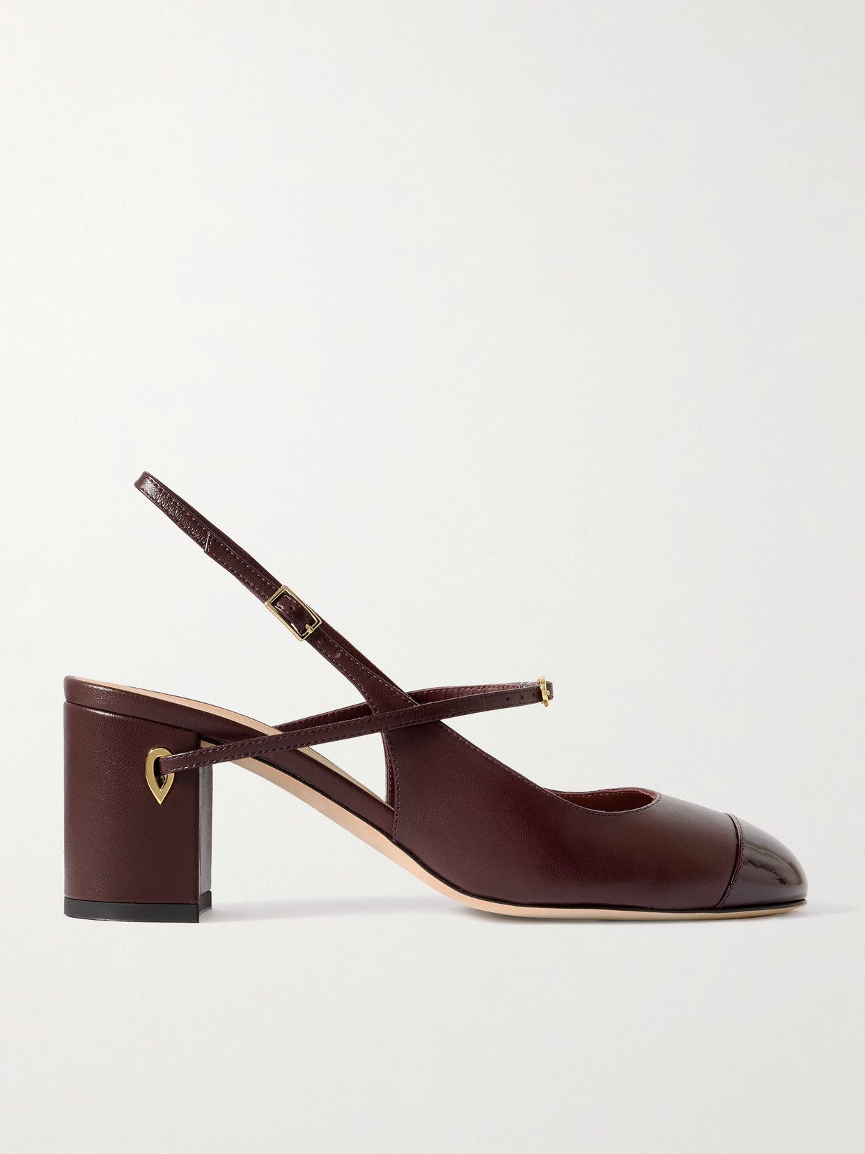 Jennifer Chamandi Mattia Leather Slingback Pumps In Burgundy