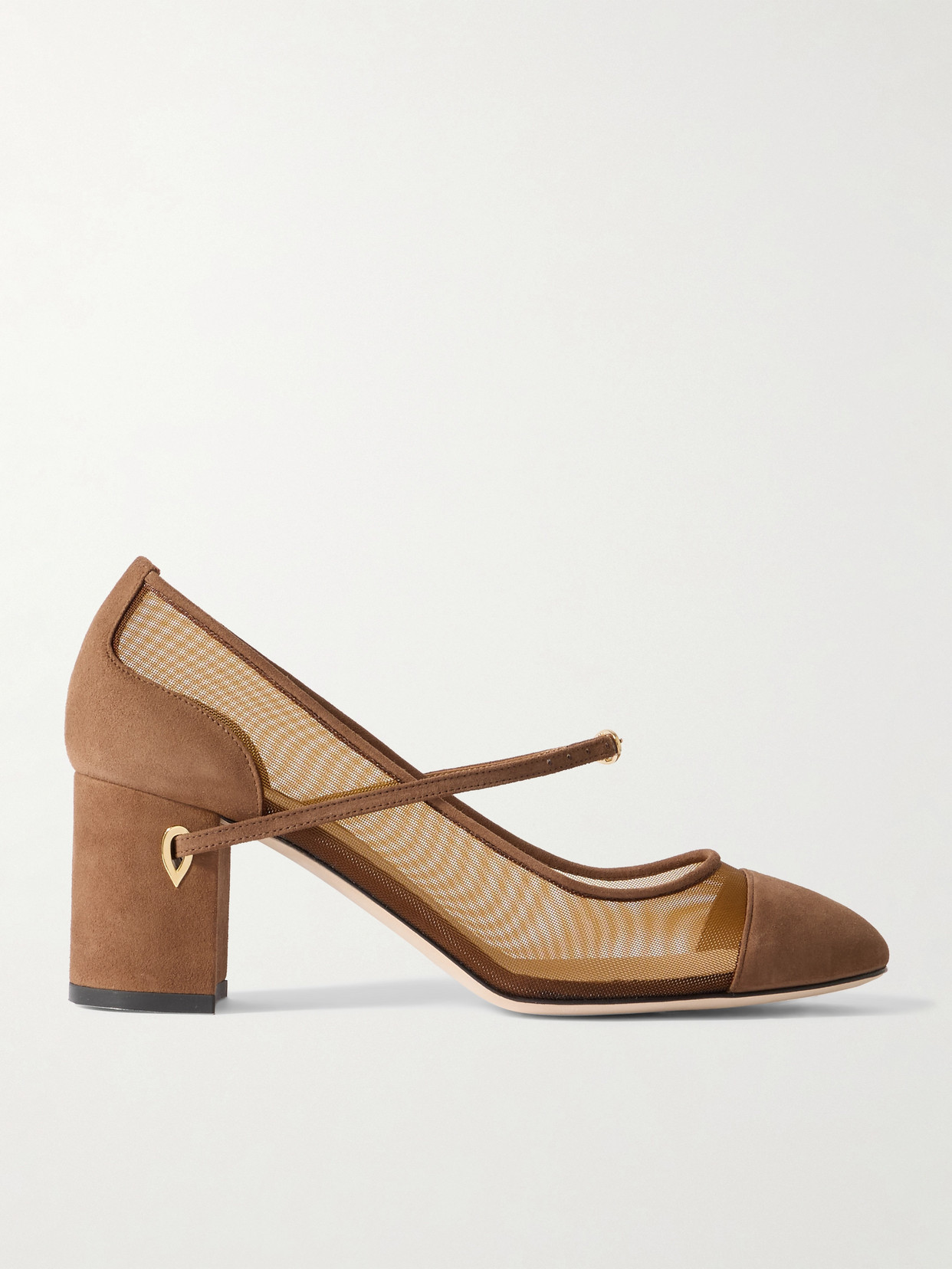 Jennifer Chamandi Paolo 65 Mesh And Suede Pumps In Brown