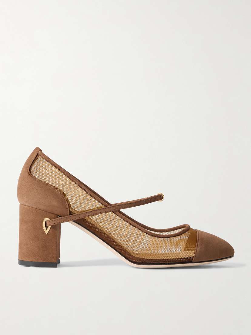 Jennifer Chamandi Paolo 65 Mesh And Suede Pumps