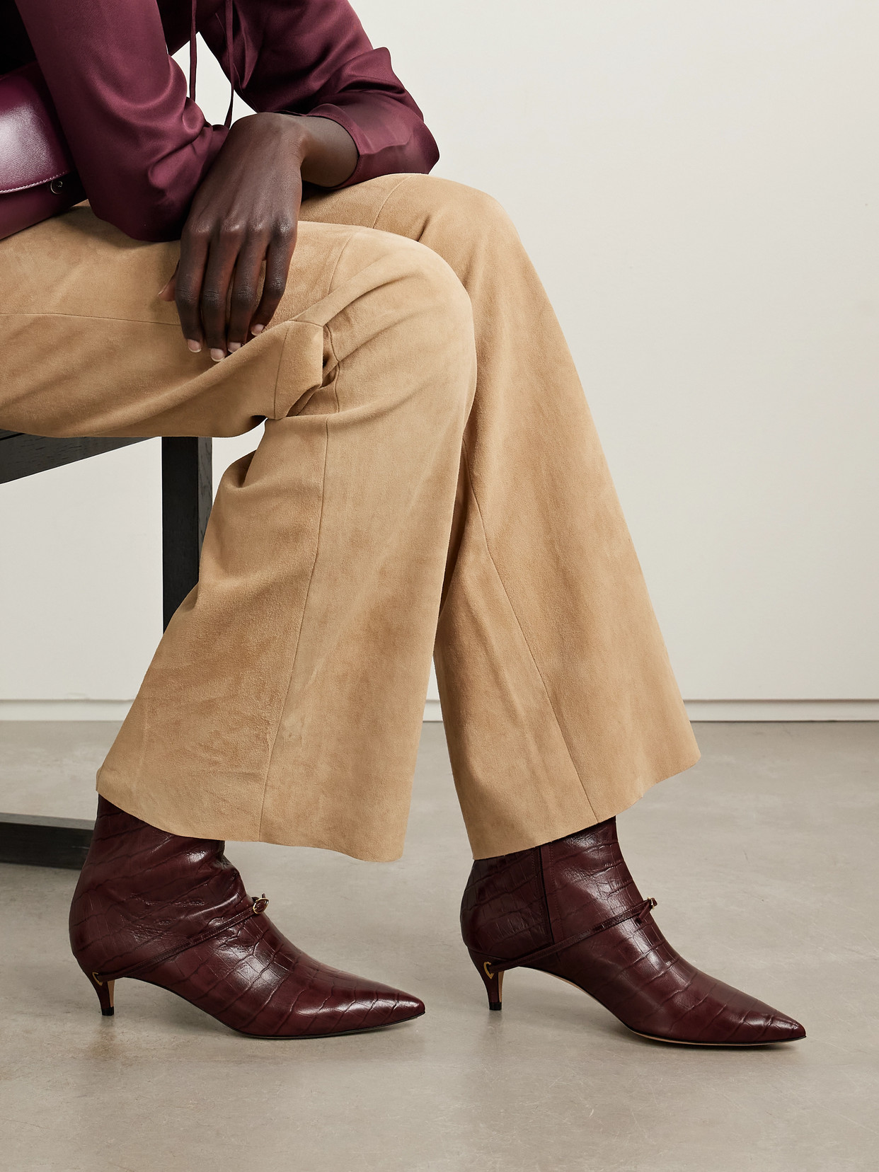 Rocco 45 Croc-Effect Ankle Boots