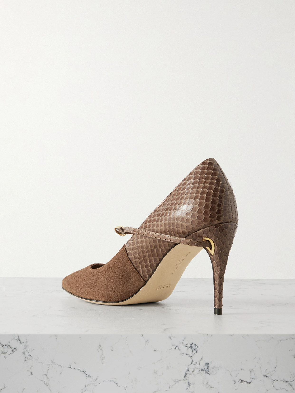 Lorenzo 85 Suede And Elaphe Pumps