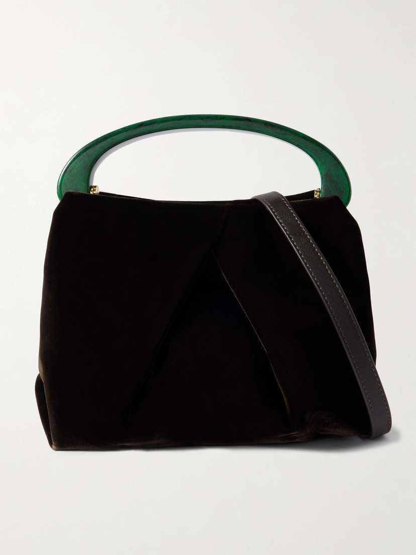 Dries Van Noten Mini Pleated Velvet Tote