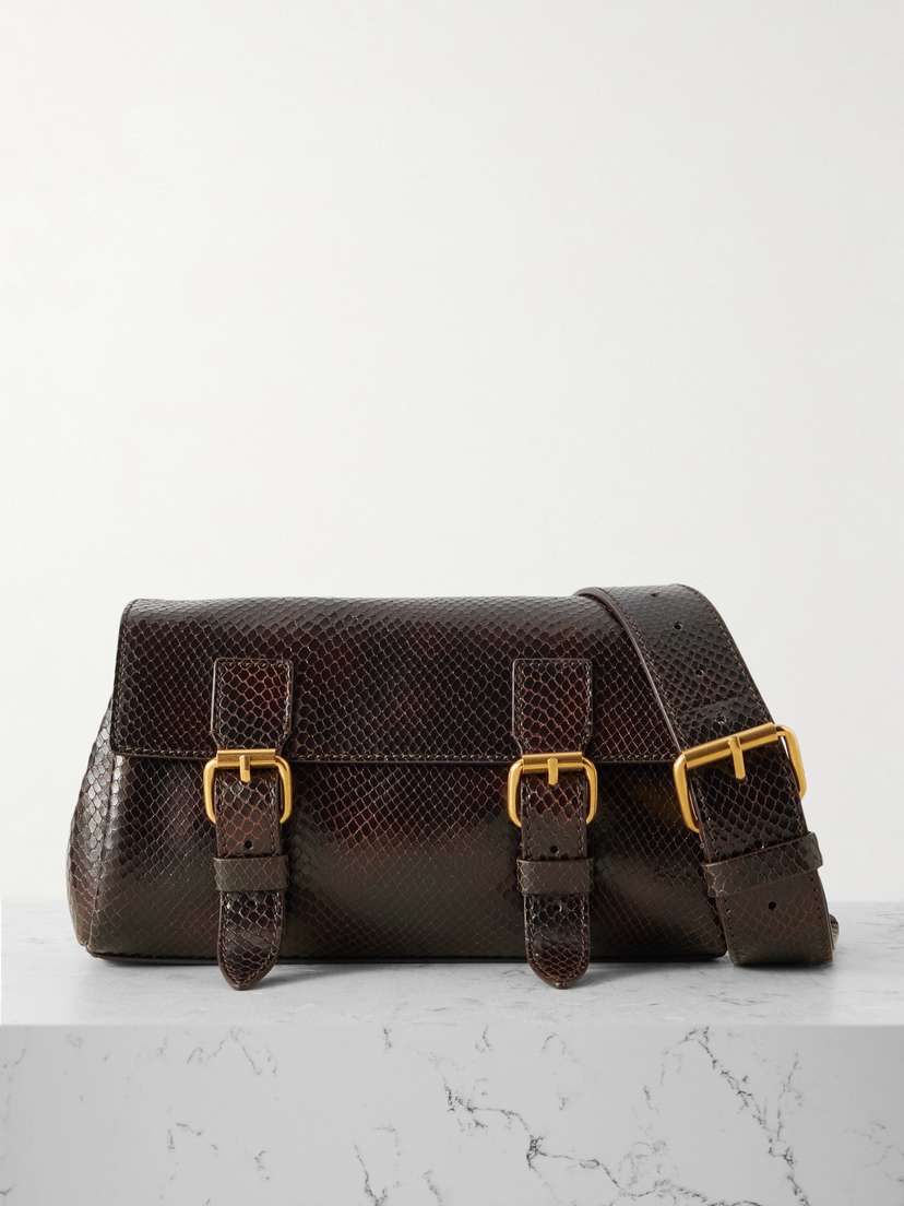 Dries Van Noten Snake-effect Leather Shoulder Bag