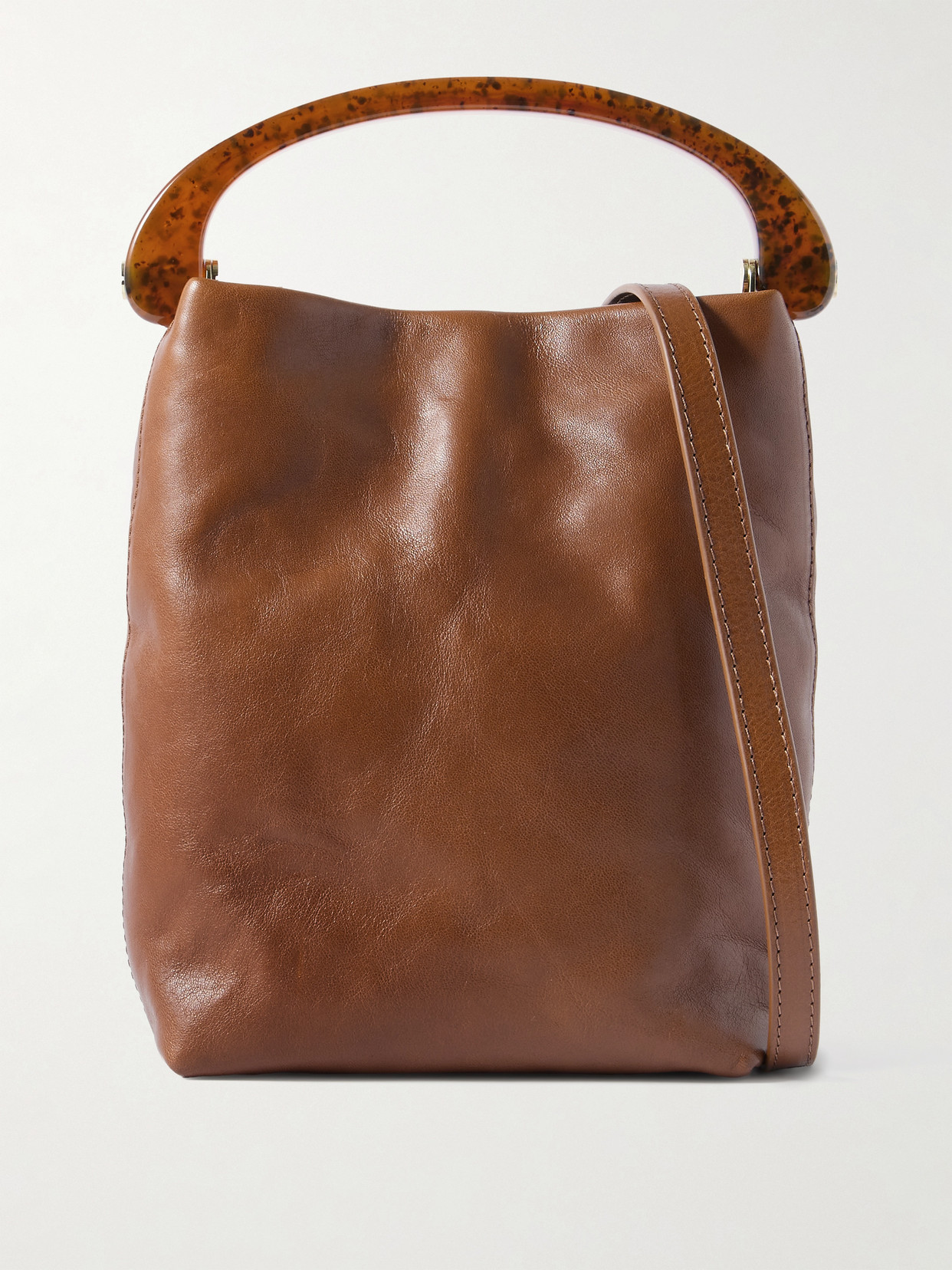 Dries Van Noten Mini Embellished Leather Tote In Brown