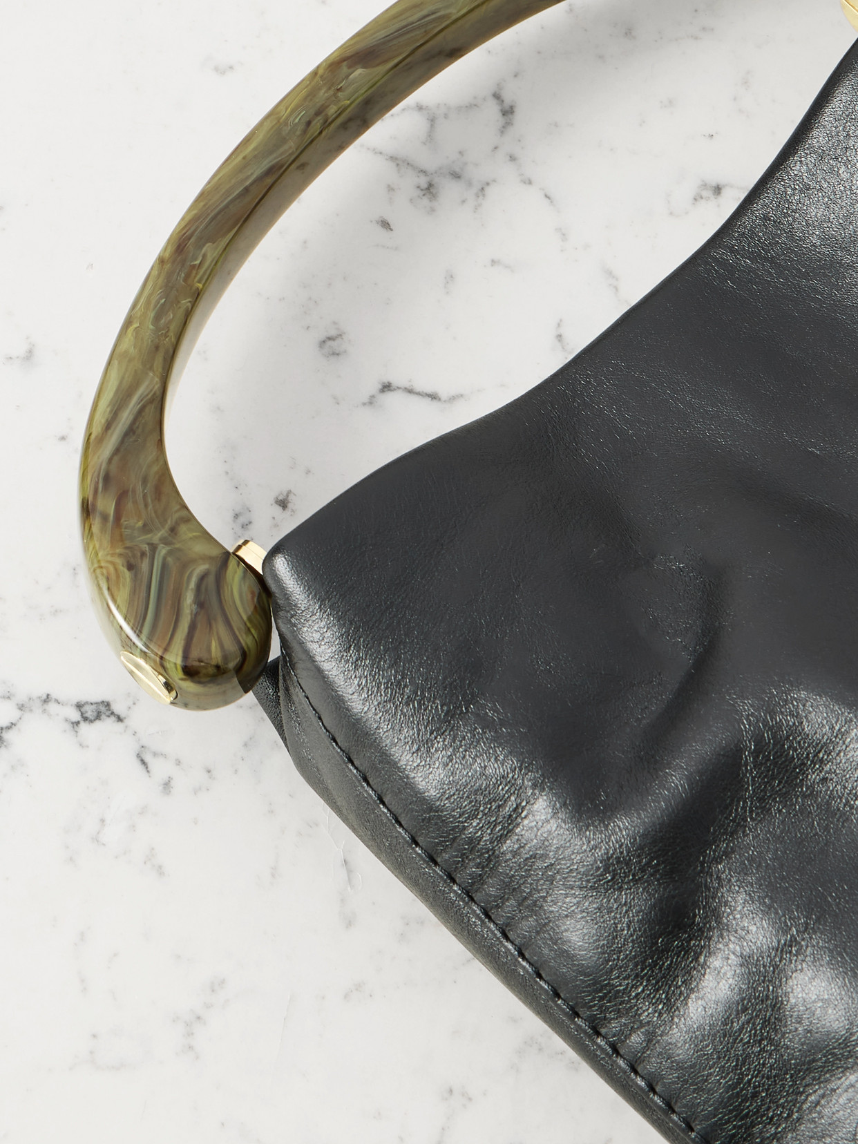 Dries Van Noten Mini Embellished Leather Tote In Black