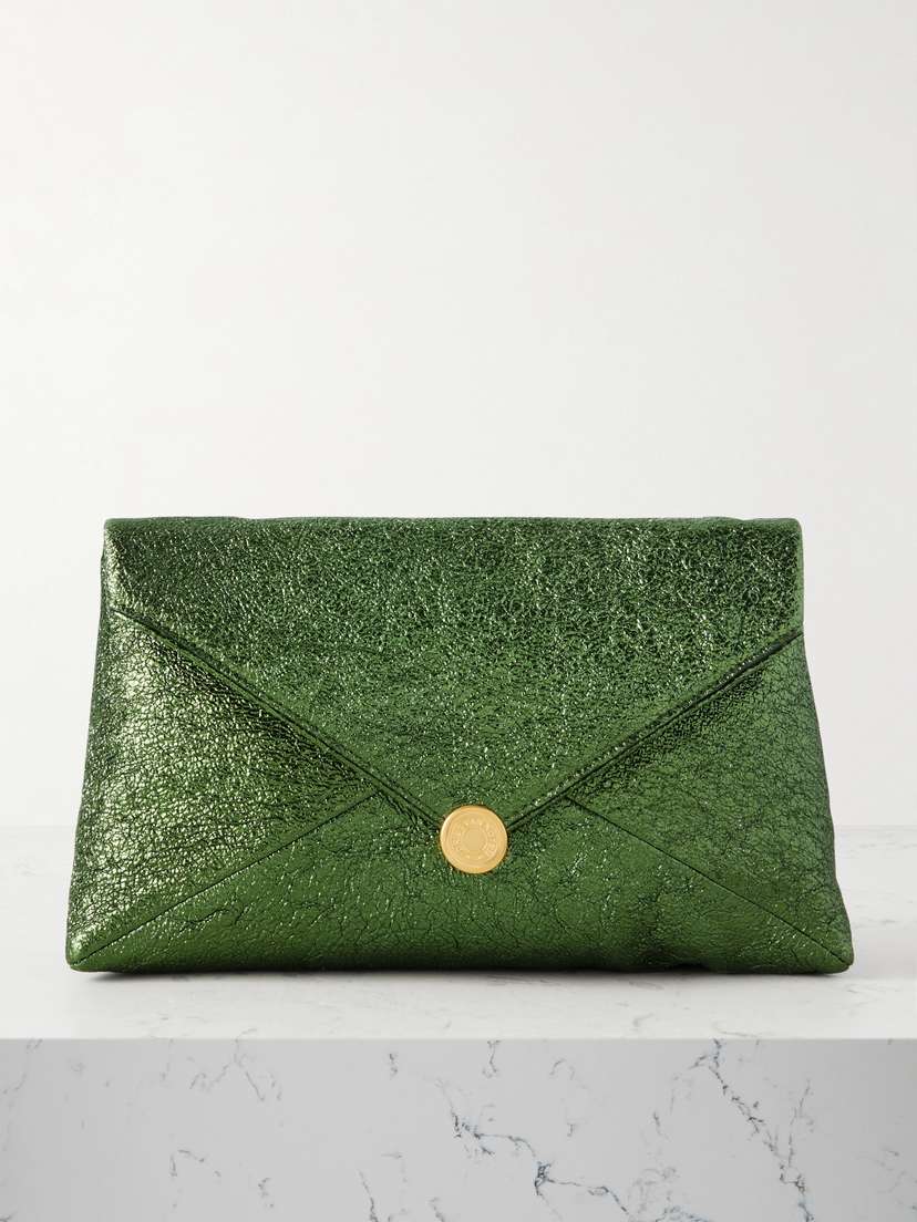 Dries Van Noten Medium Metallic Cloqué Clutch