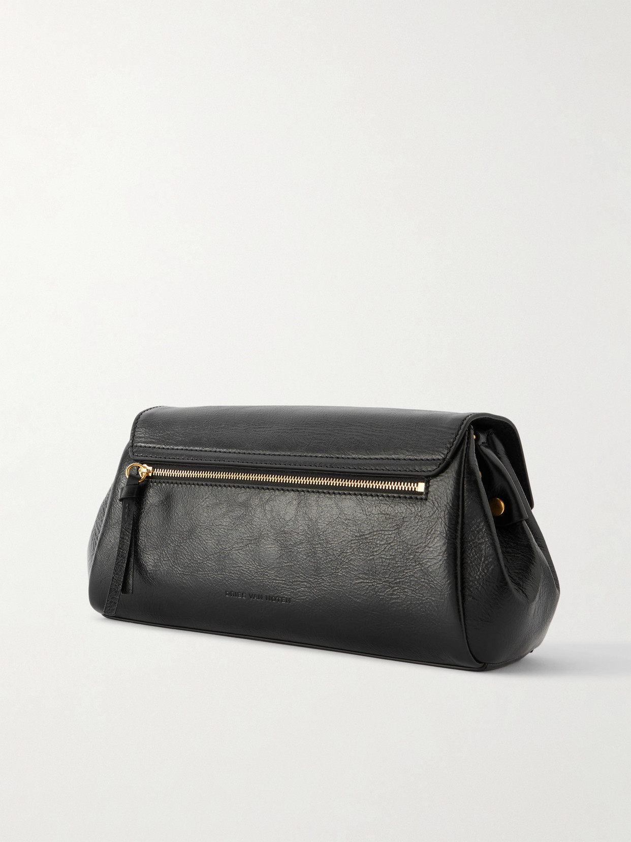 Dries Van Noten Buckle-fastening Leather Shoulder Bag In Black