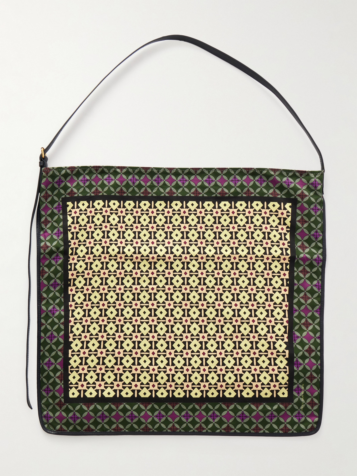 Dries Van Noten Leather-trimmed Printed Twill Tote In Multi