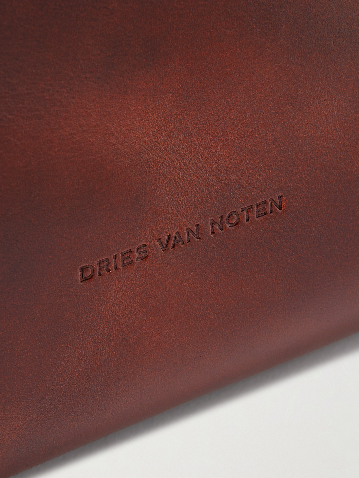 Dries Van Noten Small Glossed-leather Shoulder Bag In Brown
