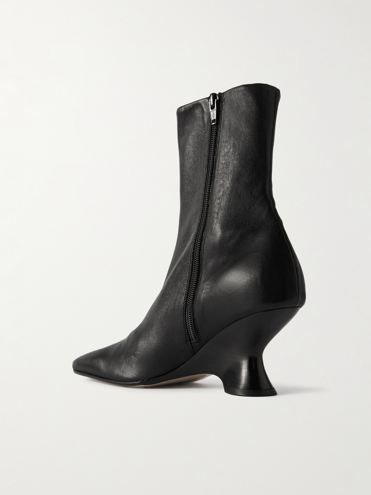 Dries Van Noten Pointed Toe Ankle Boots With Sculptural Heel In Black