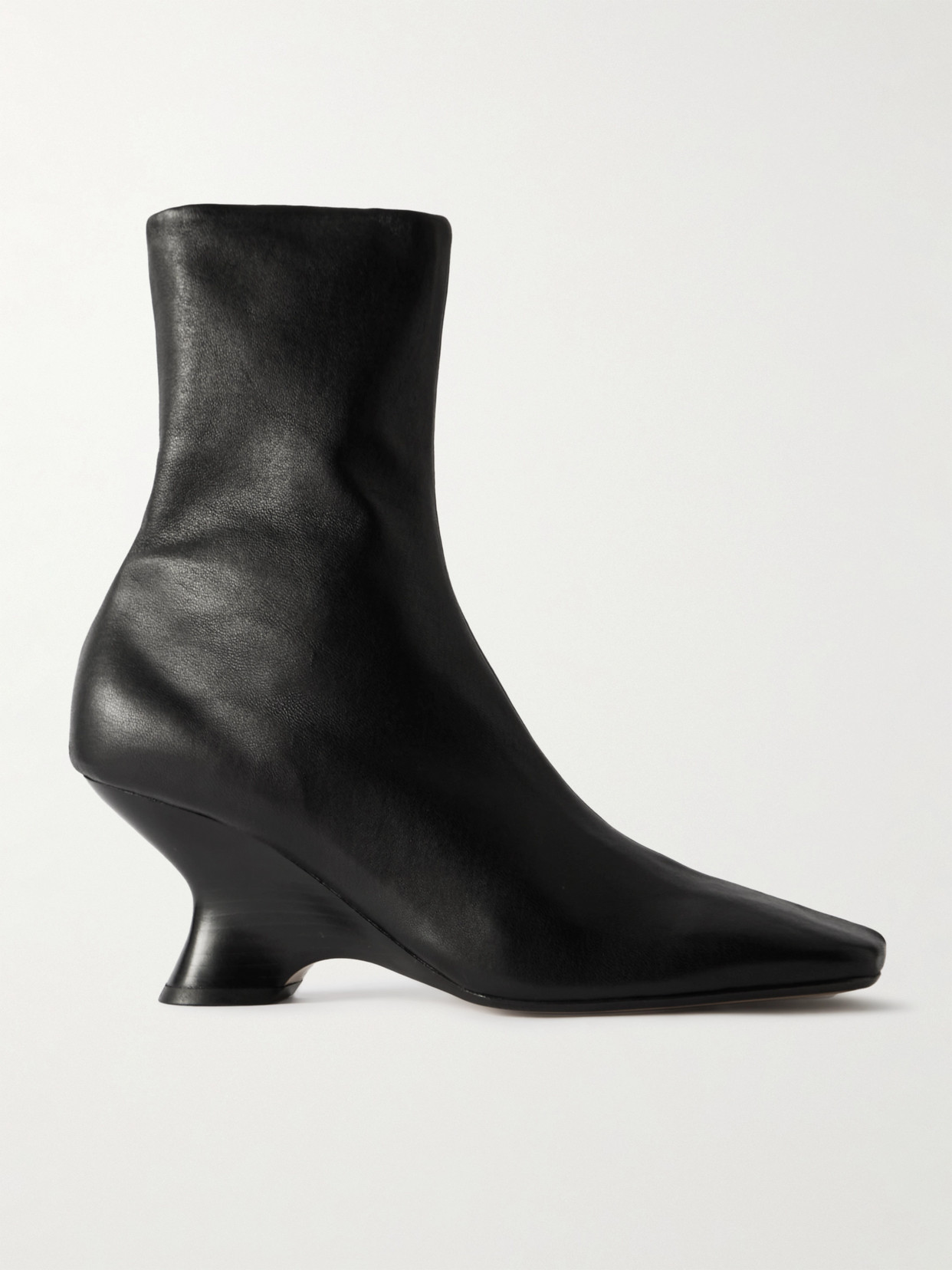 Dries Van Noten Leather Ankle Boots In Black