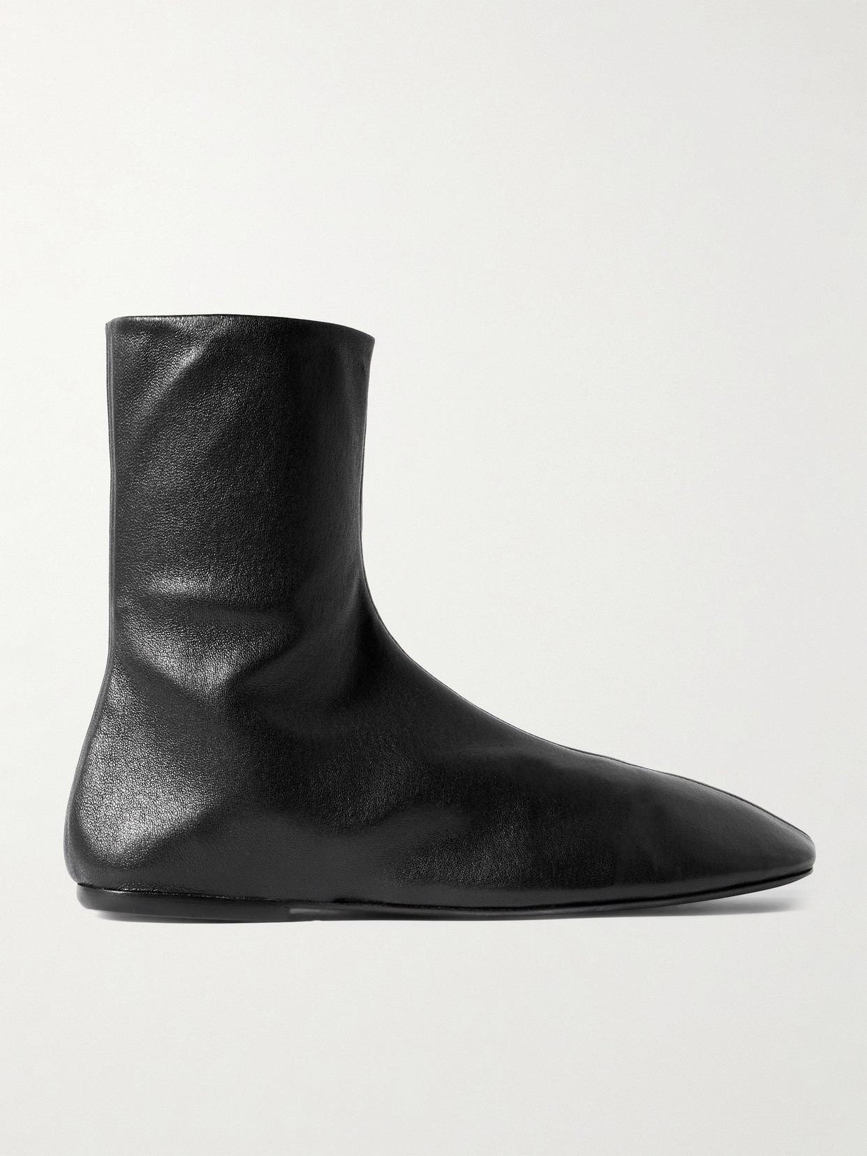 Dries Van Noten Leather Ankle Boots In Black