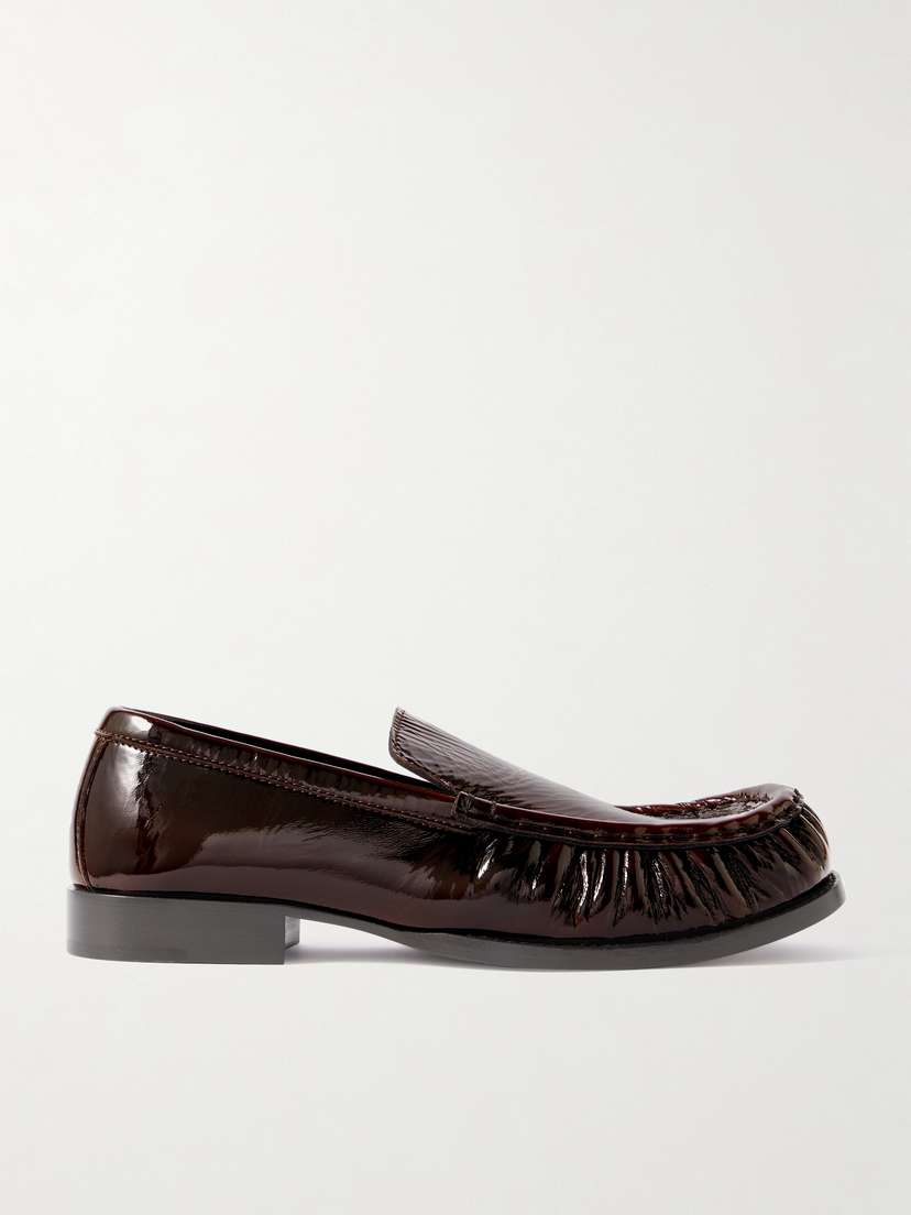 Dries Van Noten Patent Crinkled-leather Loafers